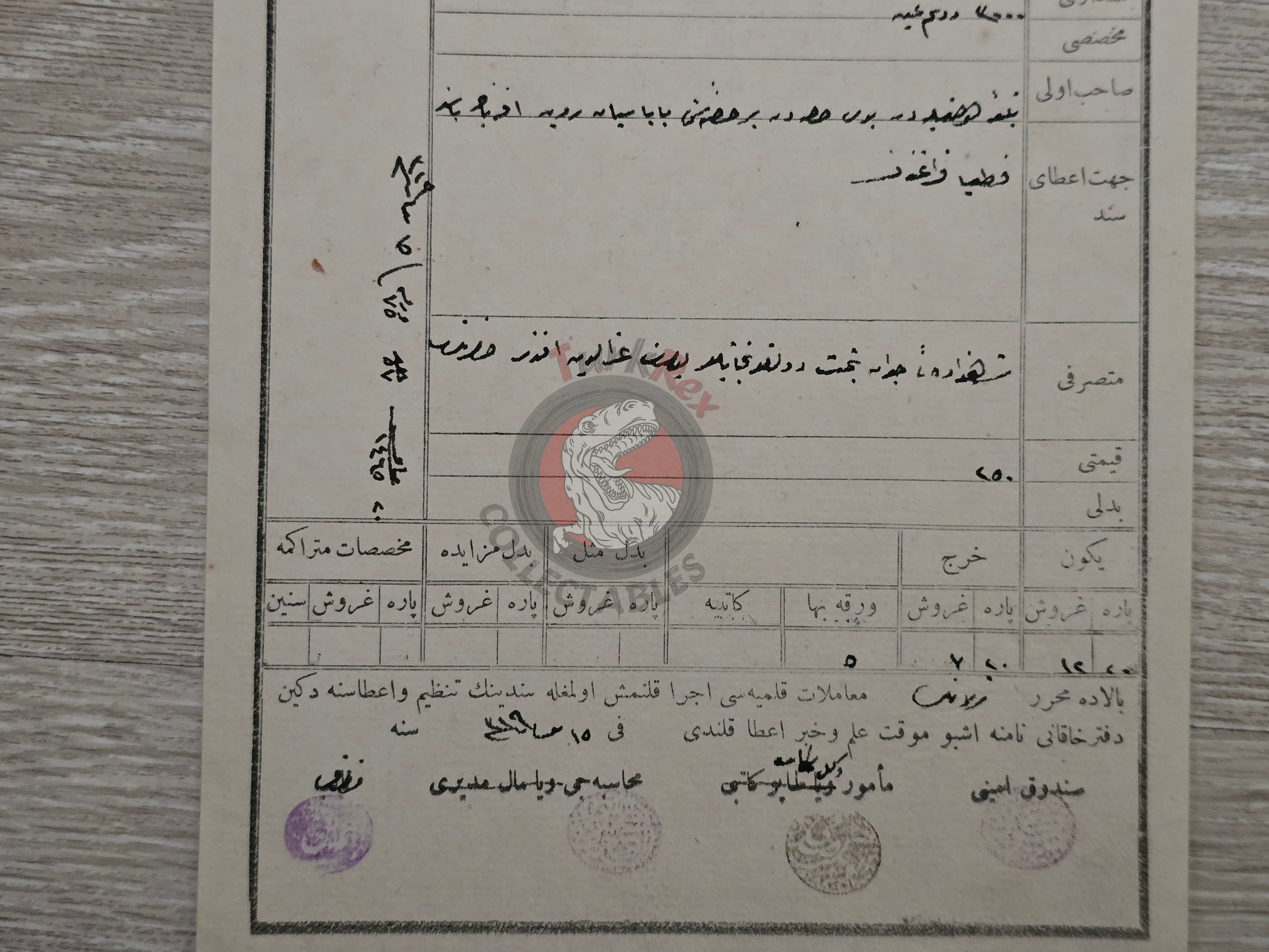 Ottoman 1909 Şehzade Yusuf Izzeddin Prince Land Deed Field in Yozgat Sorgun Title Armenia Armenian Farm Papazian
