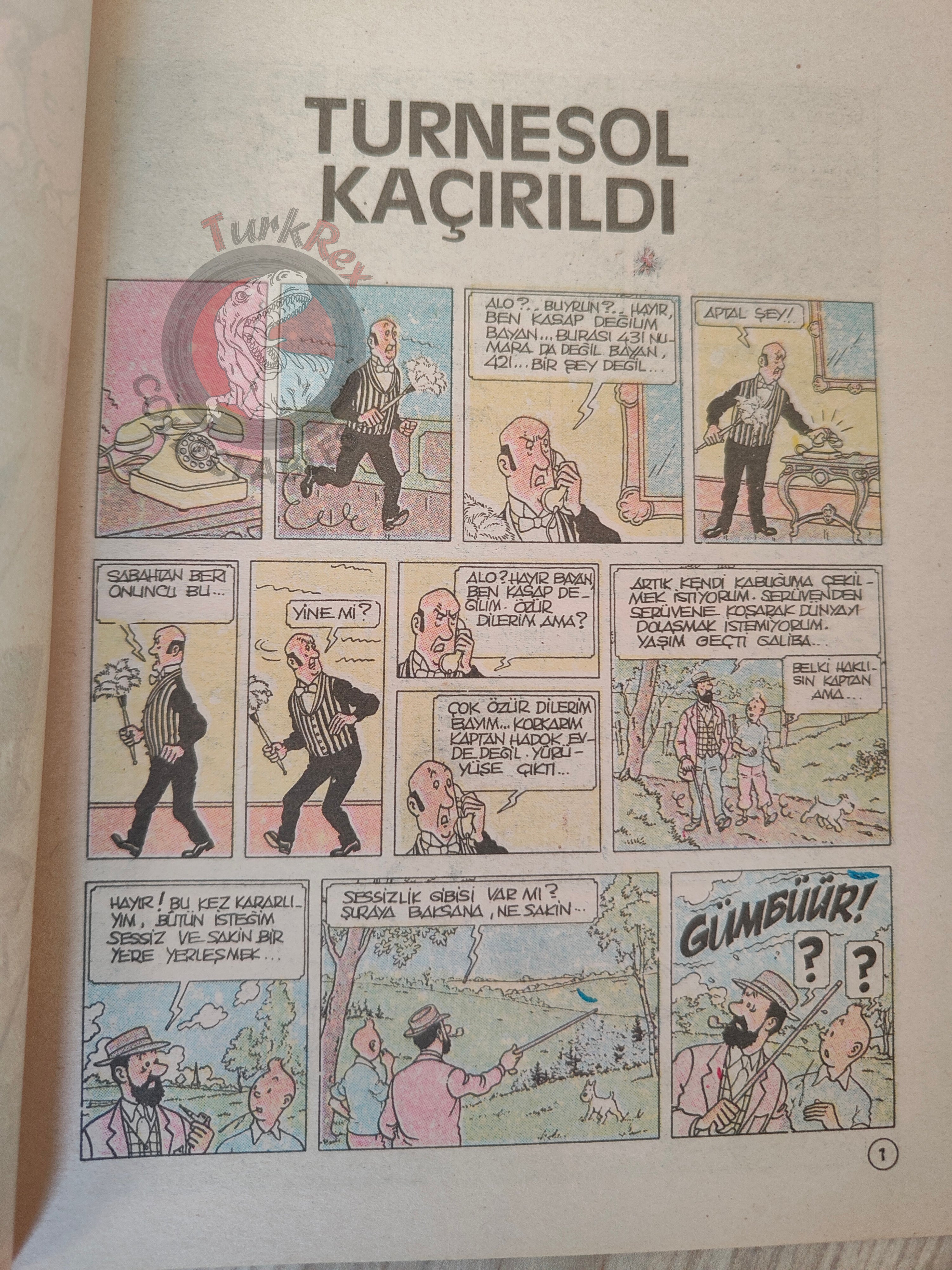 Tintin – The Calculus Affair 1989 Turkish Edition Comic Turkey