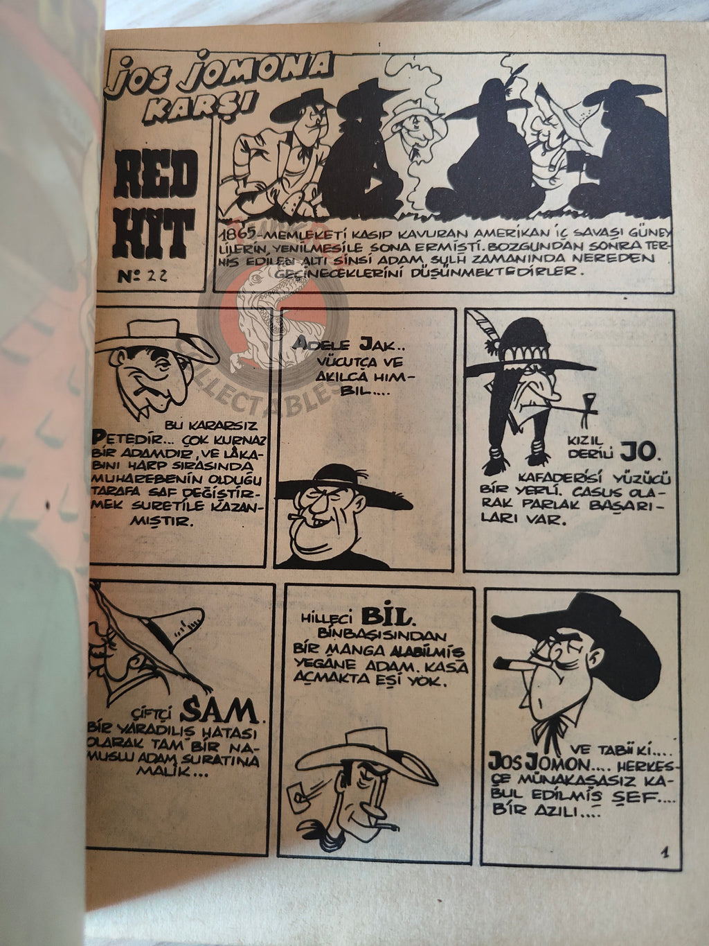 Lucky Luke #8 Contre Joss Jamon 1972 Turkish Comic Turkey Le Vieux Nick Boule et Bill