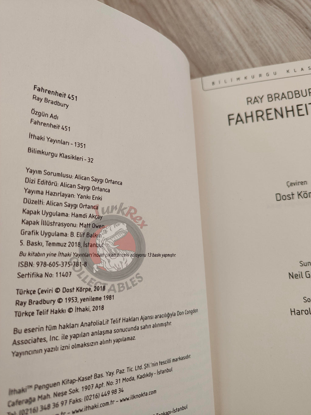 Ray Bradbury – Fahrenheit 451 2018 Turkish Book Turkey