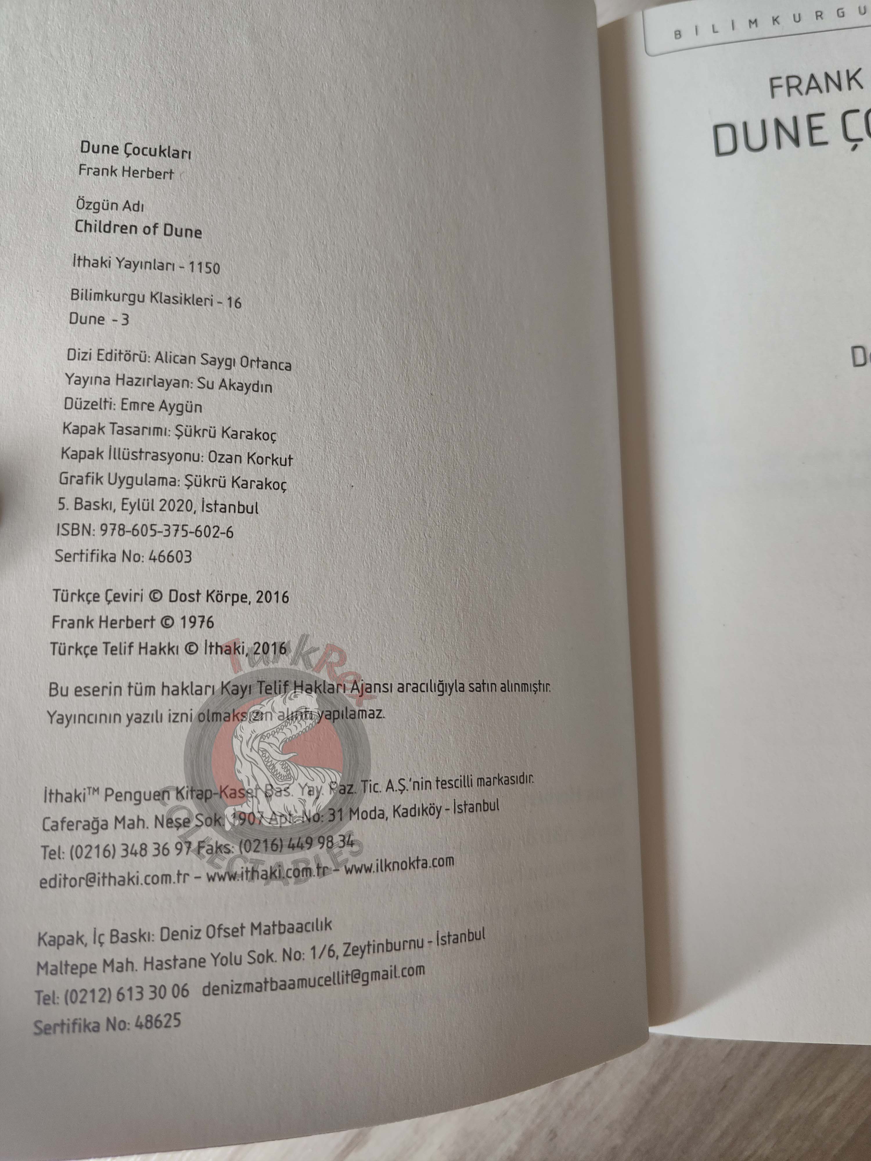 Frank Herbert – Children of Dune Turkish Book Turkey Dune Series