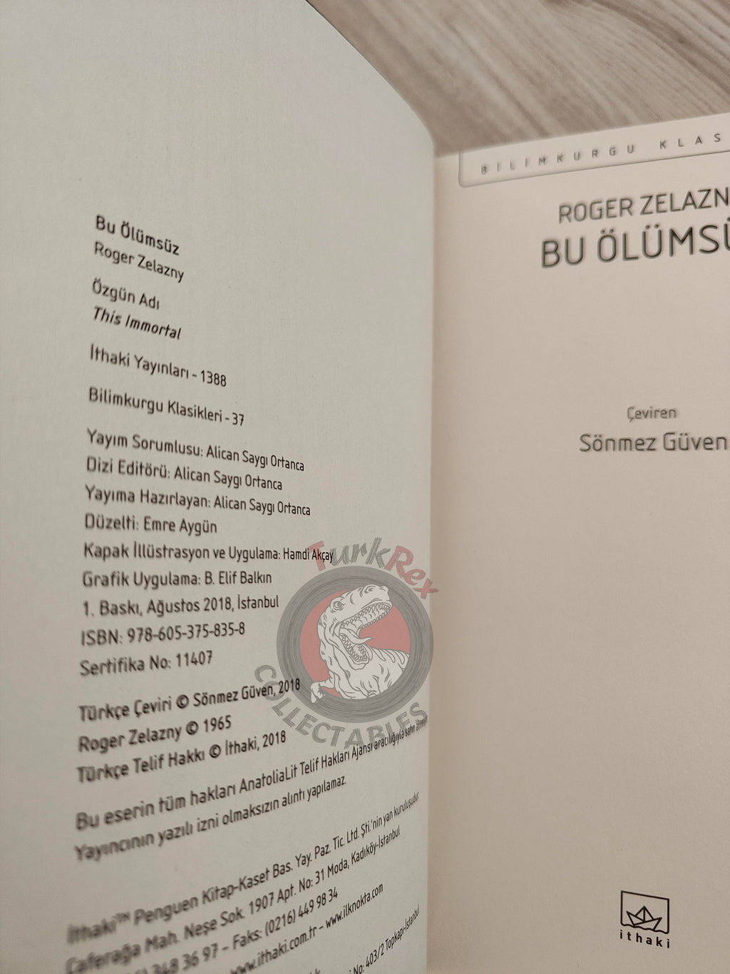 Roger Zelazny – This Immortal 2018 Turkish Book Turkey