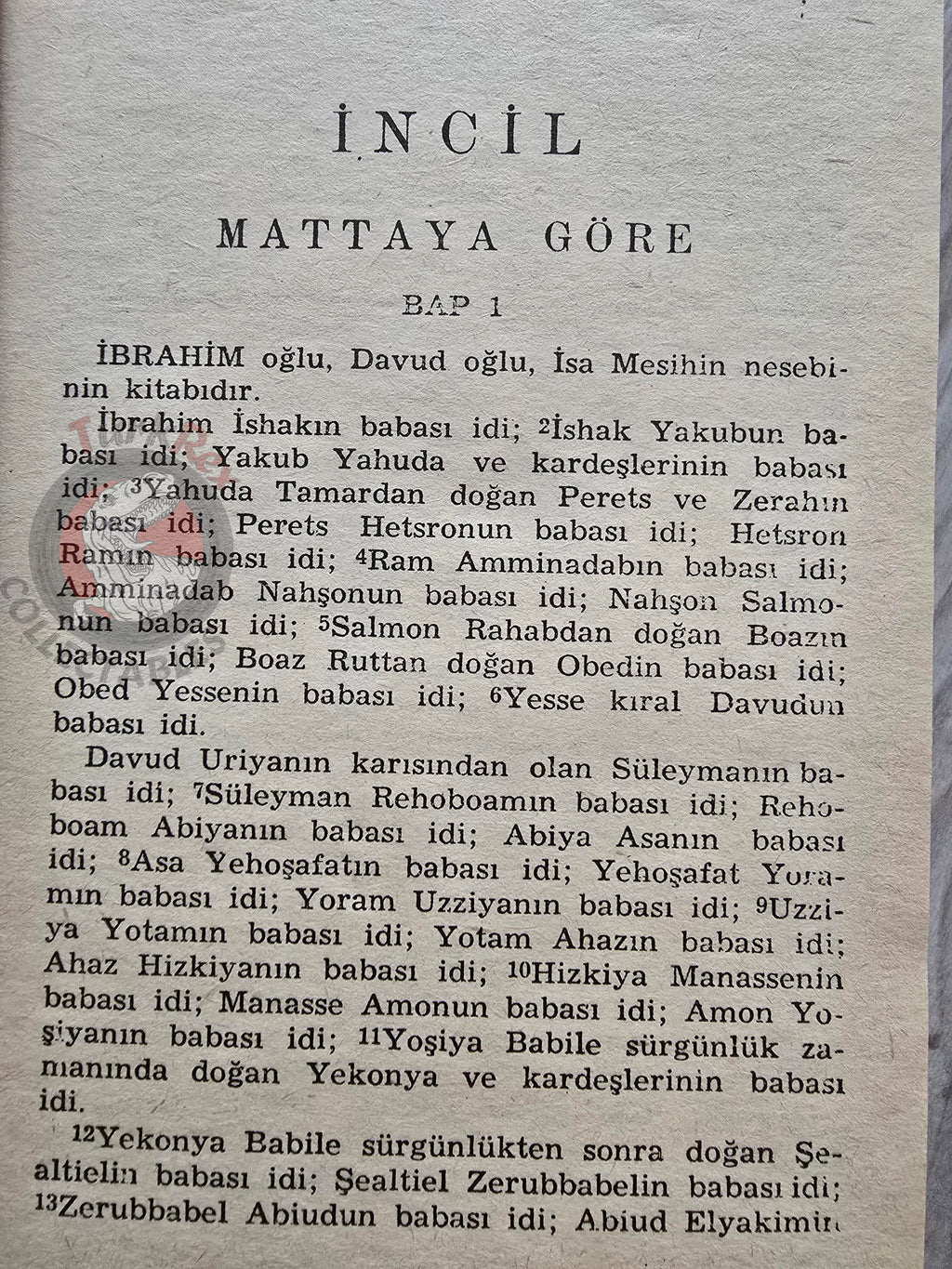 Bible The Holy Gospel 1967 Turkish Book New Testament
