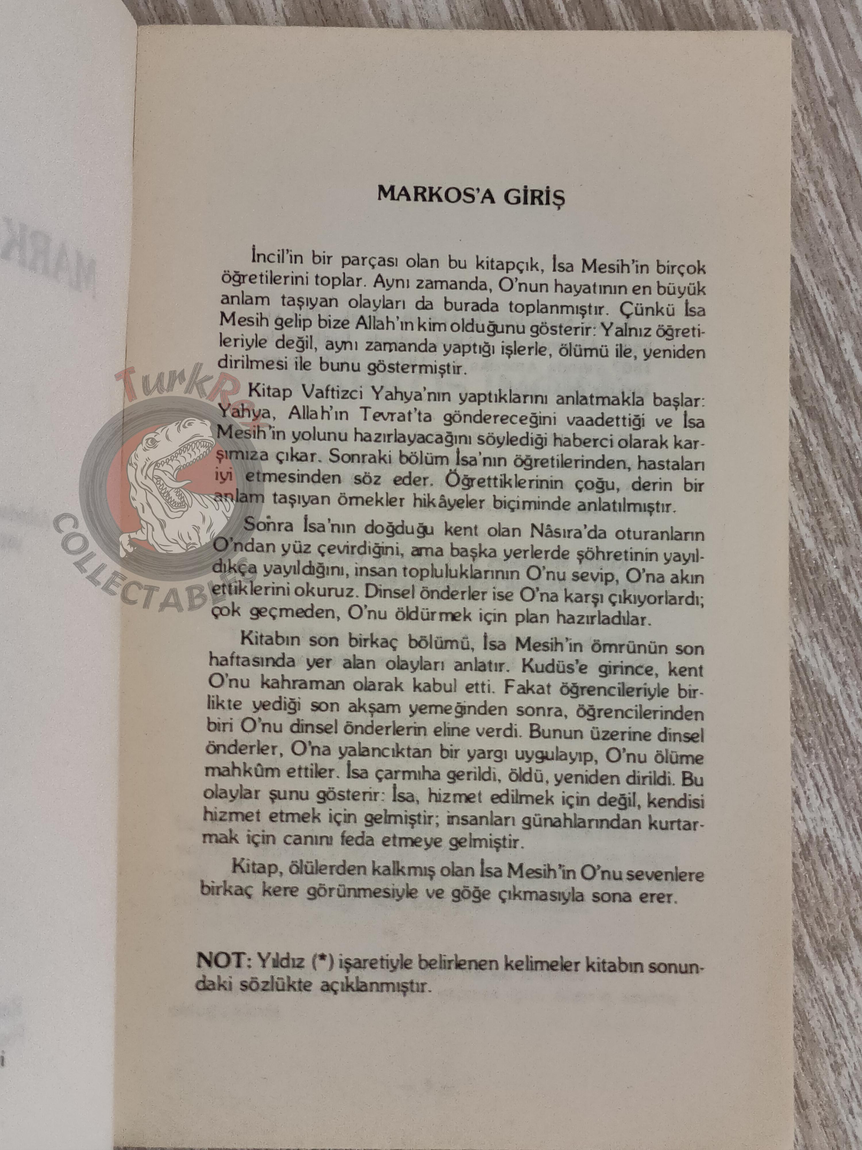The Gospel of Mark Bible 1985 Turkish Book New Testament
