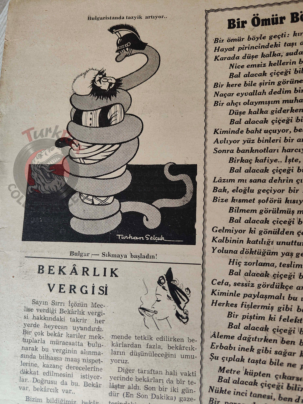 Akbaba 1944 Humor Magazine Turkish Turkey Germany WW2 era Soviet Russia Britain United States