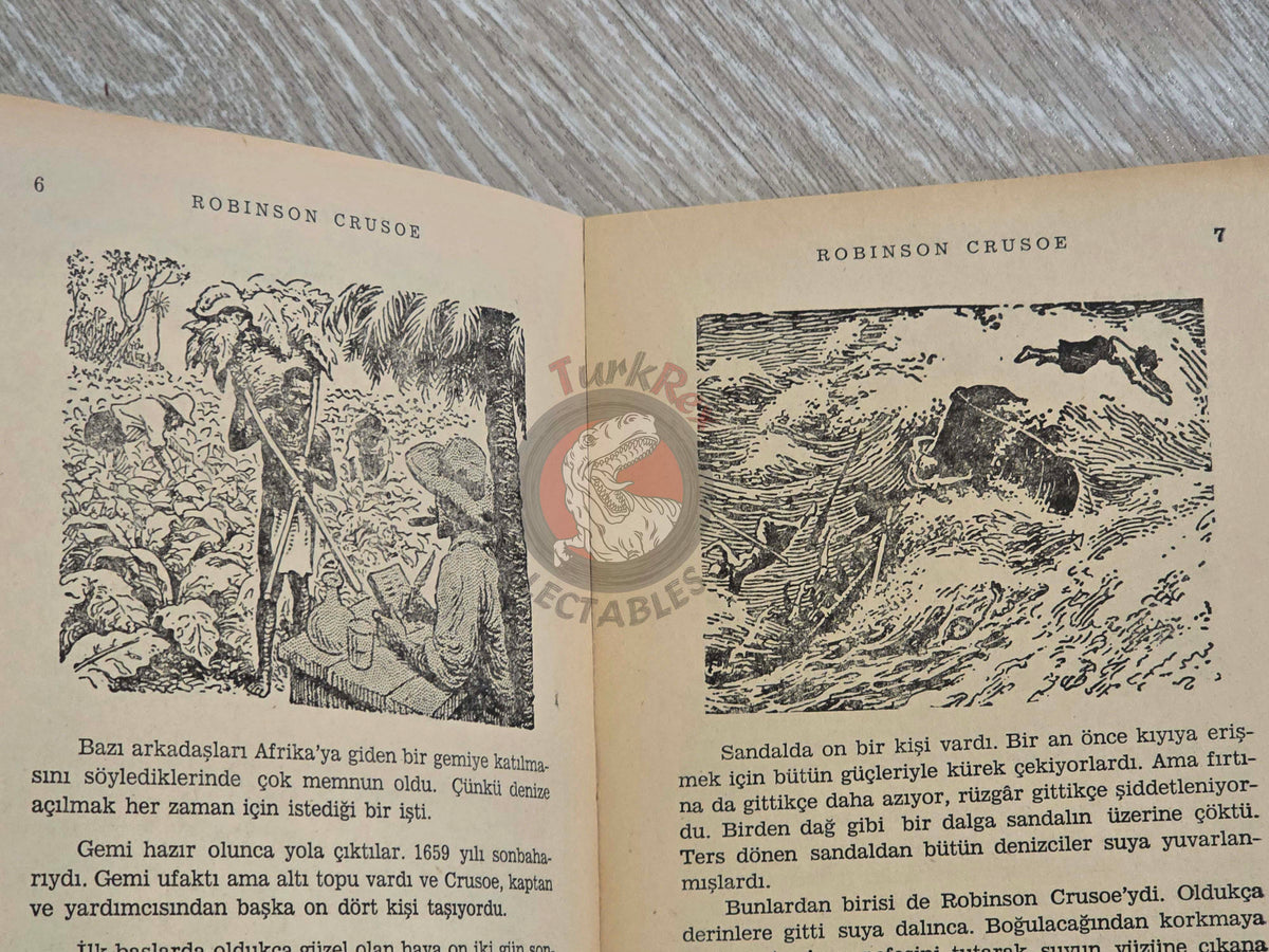 Daniel Defoe – Robinson Crusoe 1982 Turkish Book Turkey Illustrated