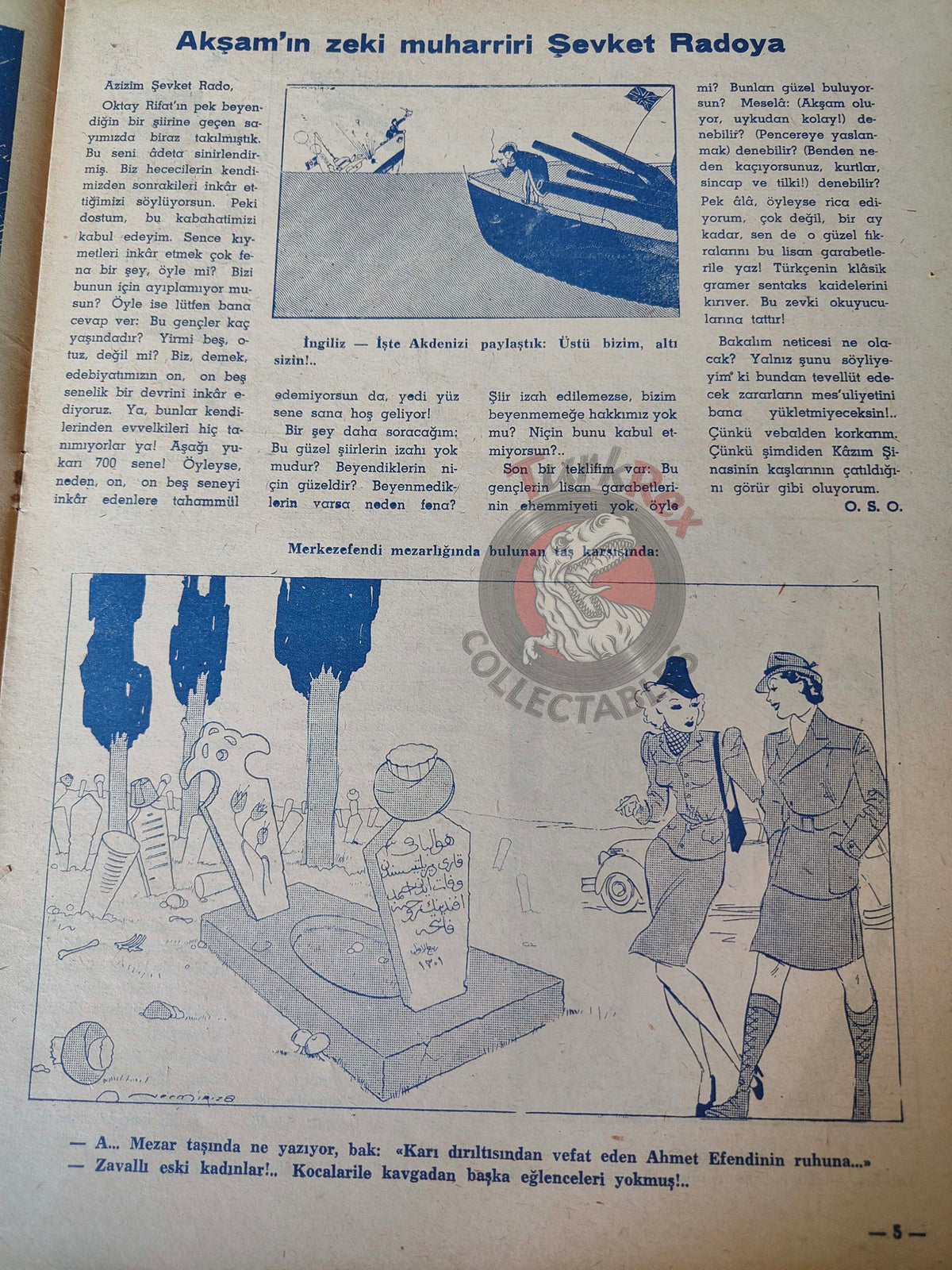 Akbaba 1941 Humor Magazine Turkish Turkey The Tripartite Pact WW2 era Germany Yugoslavia