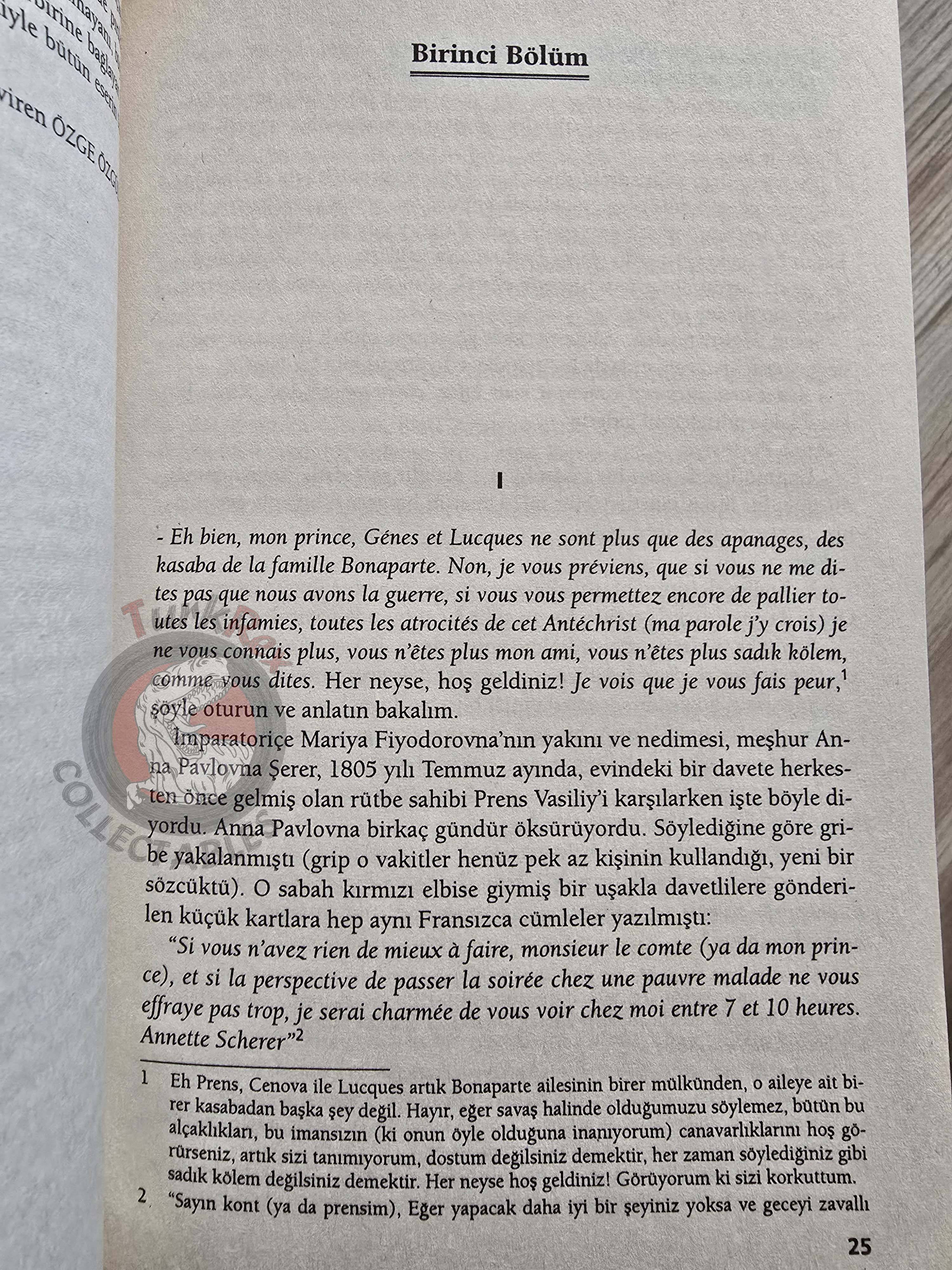 Leo Tolstoy –  War and Peace 2007 Turkish Book Turkey