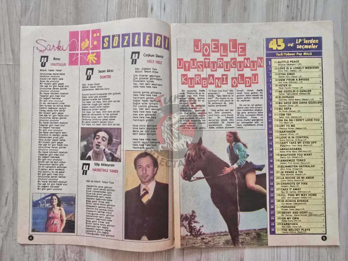 Hey Music World 1982 Donna Summer Turkish Mag Turkey Jacques Brel Pink Floyd Joëlle’s death Nicole