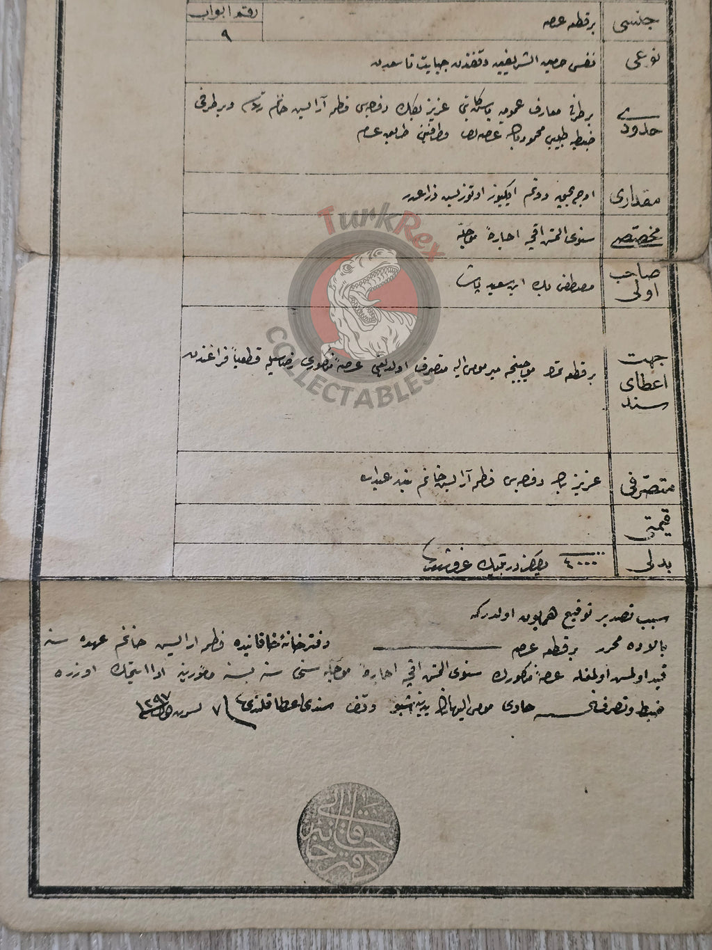Ottoman 1881 Land  Deed in İstanbul Kuruçeşme Title Deed Mecca Medina Waqf