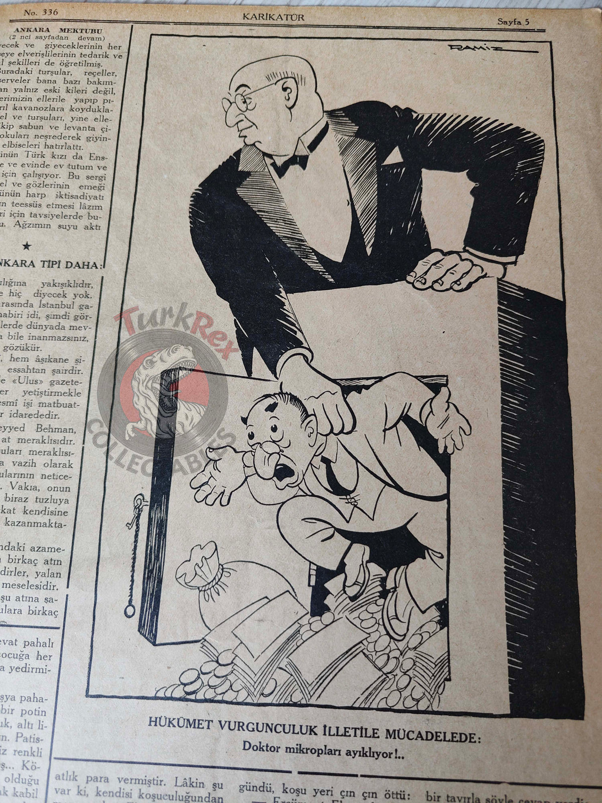 Karikatür 1942 Humor Magazine Turkish Turkey Britain Soviet Union United States WW2 era Uncle Sam USA