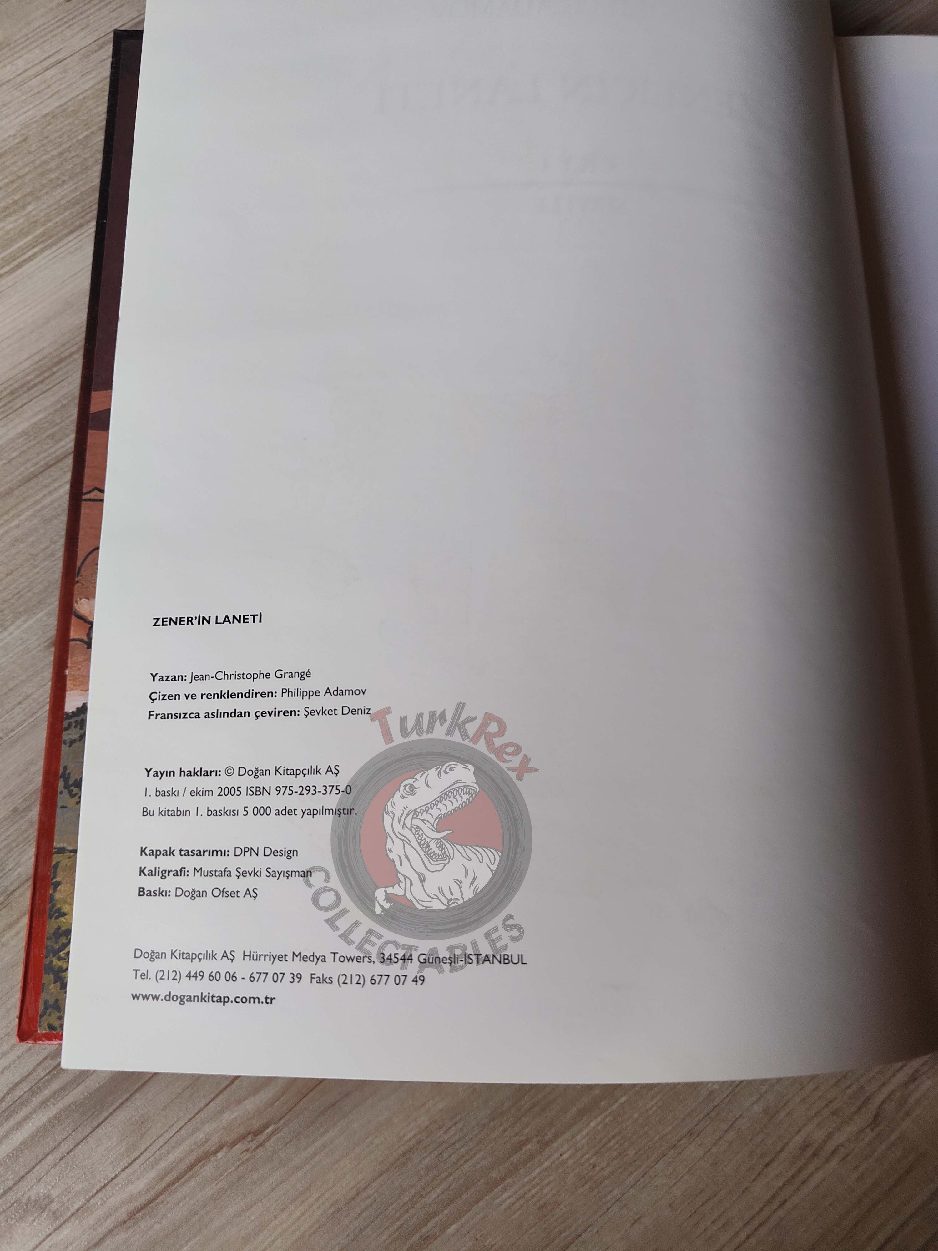 La malédiction de Zener Vol #1 Sibylle HC Turkish Comic Turkey Jean-Christophe Grangé