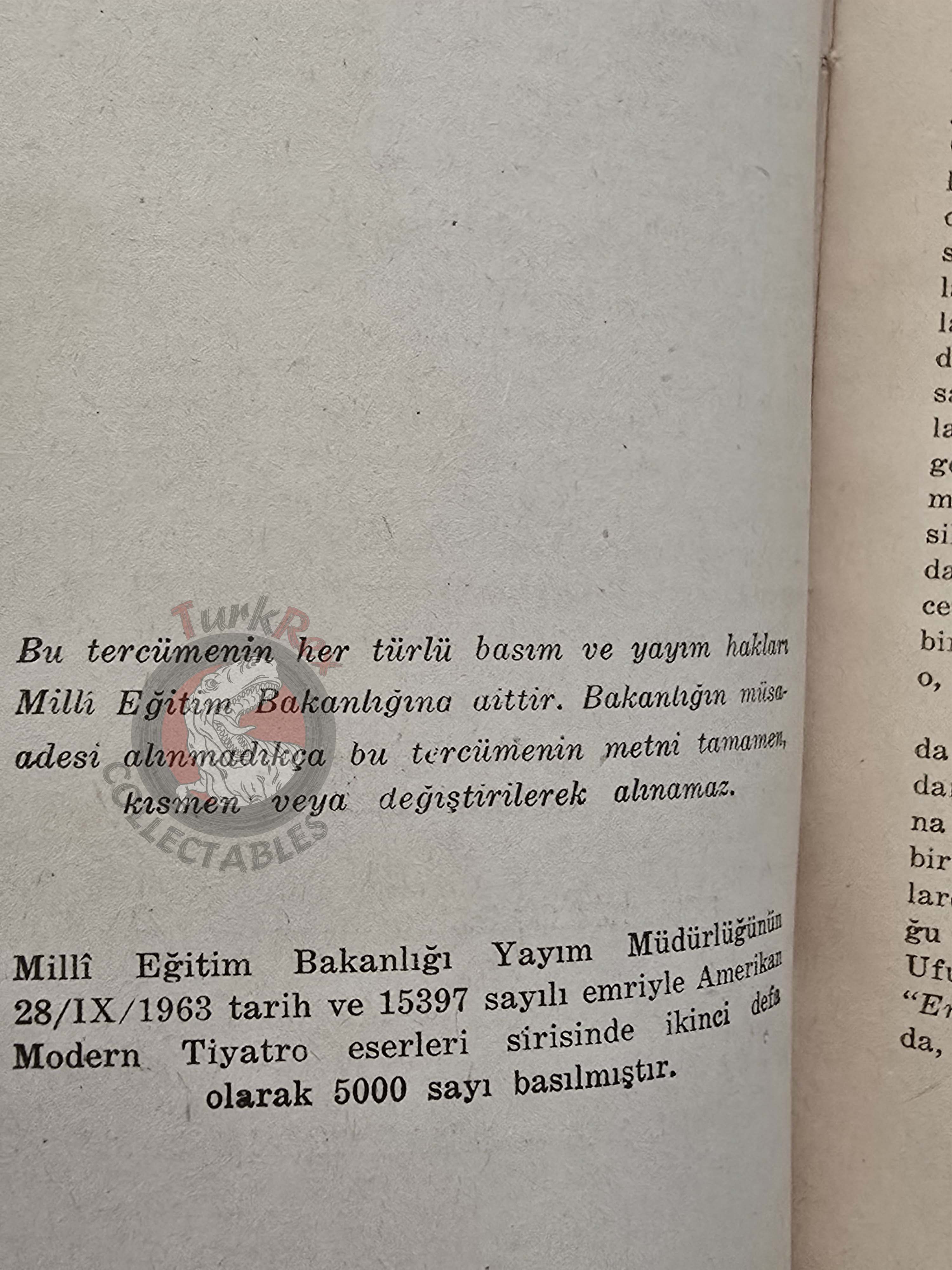 Eugene O’Neill – Strange Interlude 1966 Turkish Book Turkey