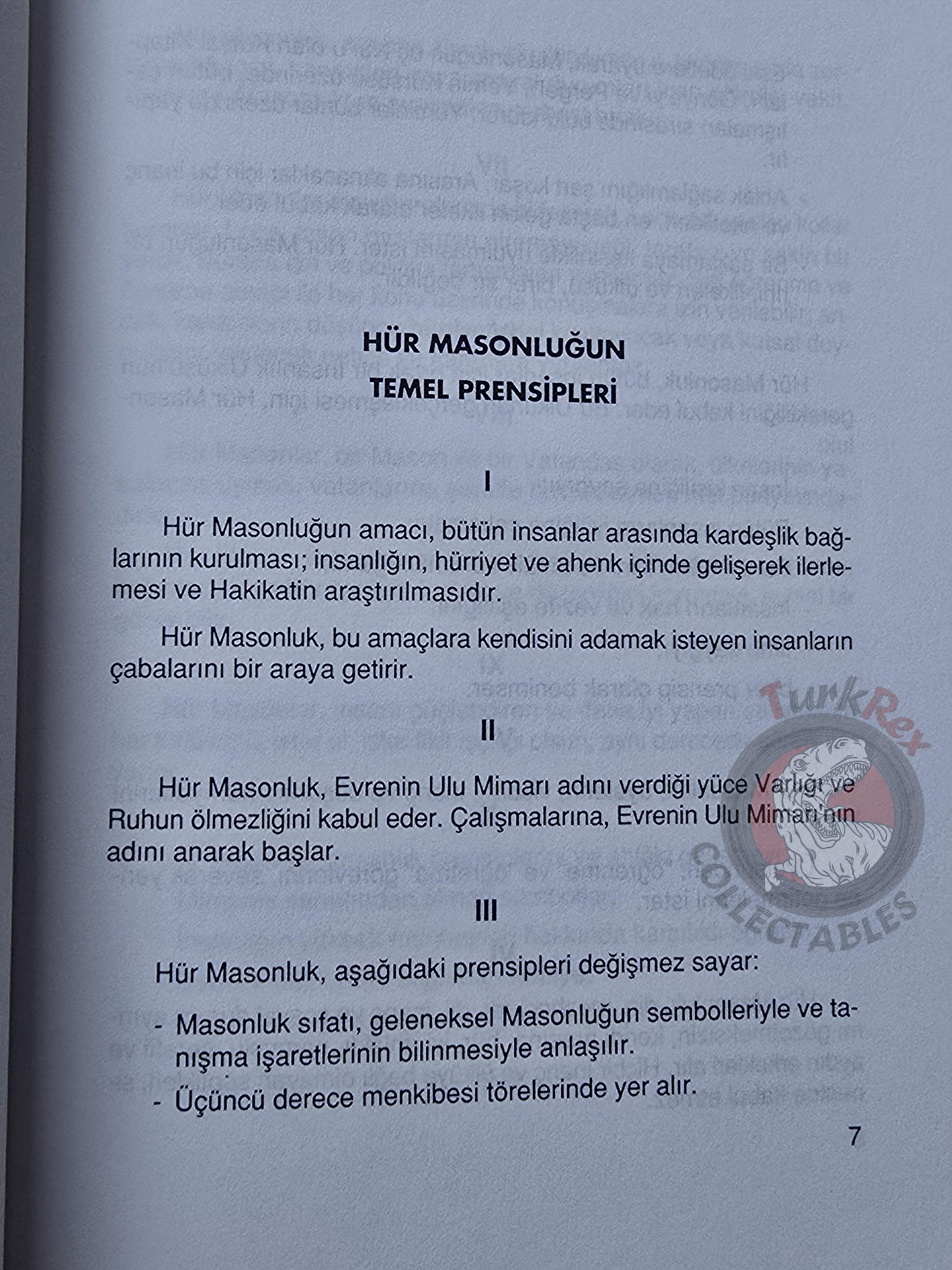 Basic Principles of Freemasonry and Constitution of the Grand Lodge 2006 Masonic Masons Turkish Turkey