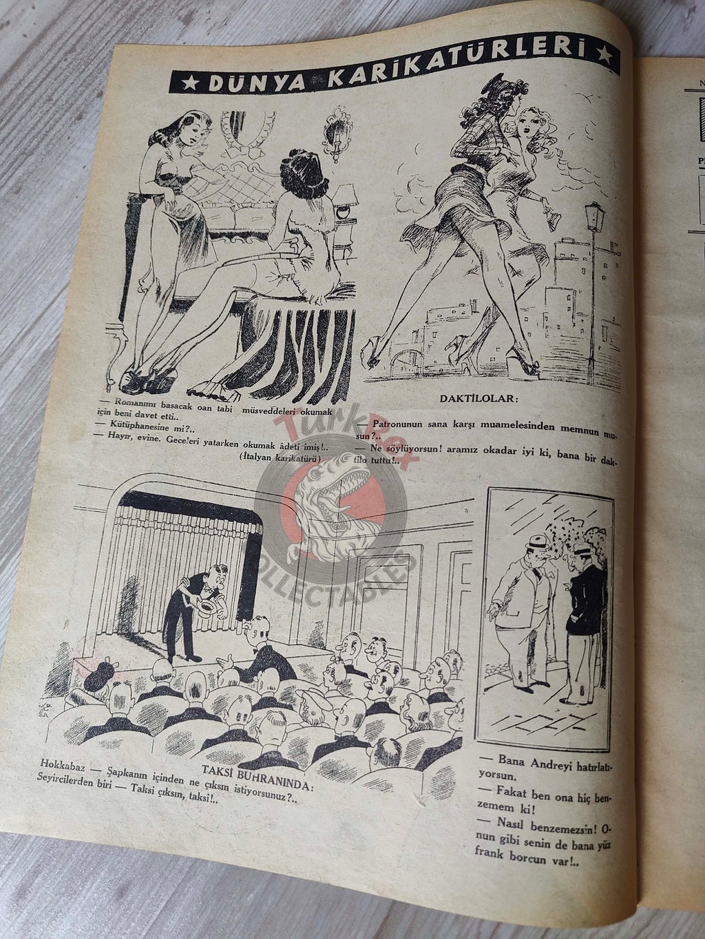 Karikatür 1941 Humor Magazine Turkish Turkey Germany German Soldier WW2 era Churchill Mussolini