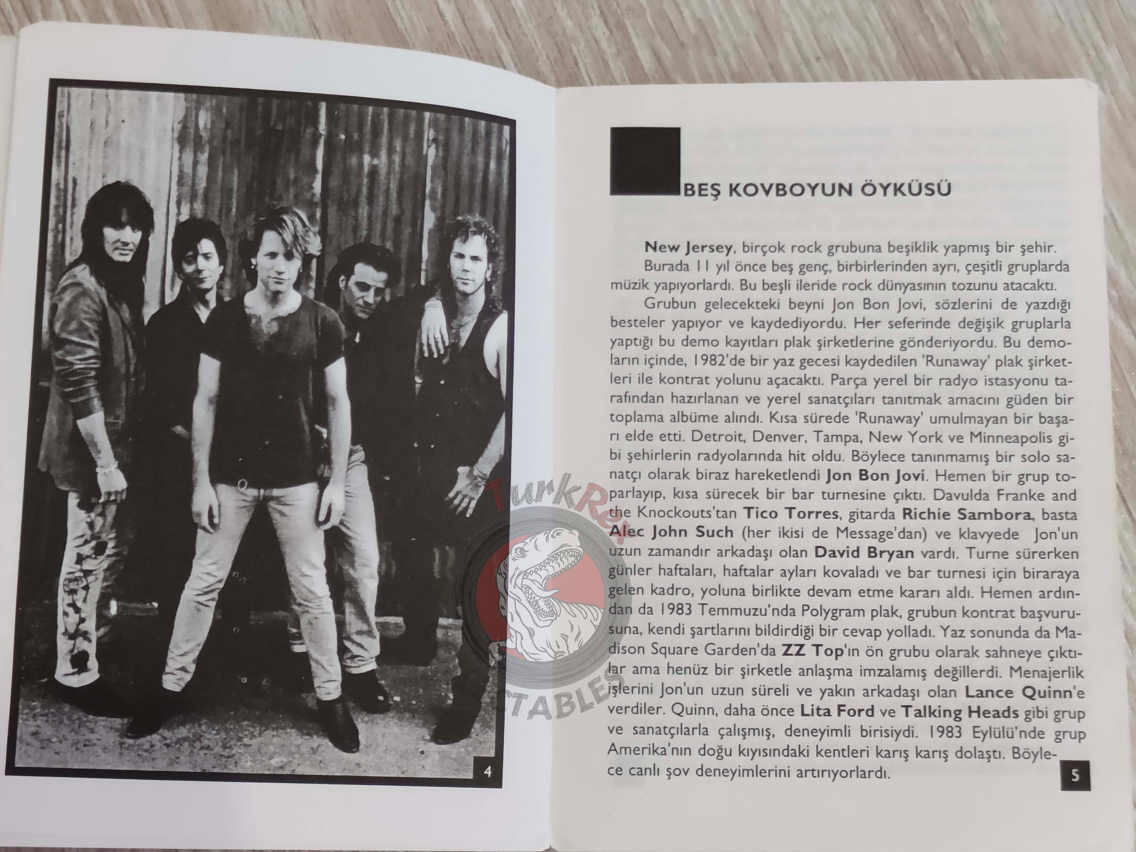 Bon Jovi Biography Book 1995 1st by Turkish Writer Book Turkey