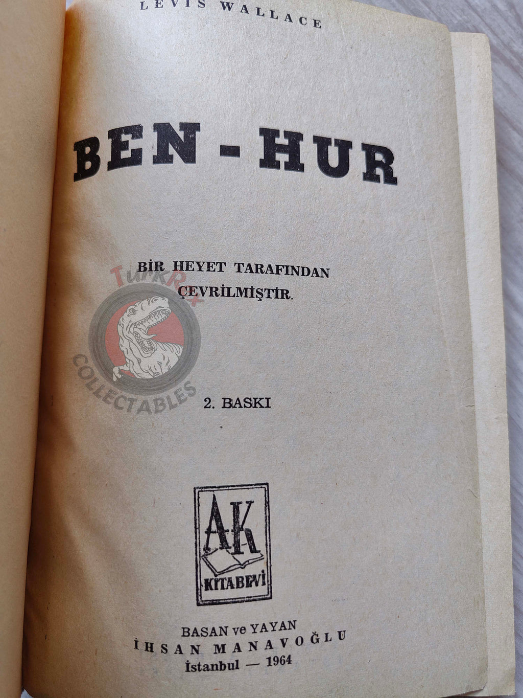 Lewis Lew Wallace – Ben-Hur 1964 1st HC/DJ Turkish Book Turkey