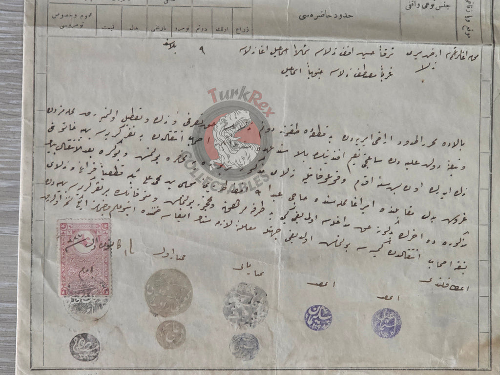 Ottoman 1911 Land Deed Field in Manisa Kırkağaç Watchmaker Title Deed