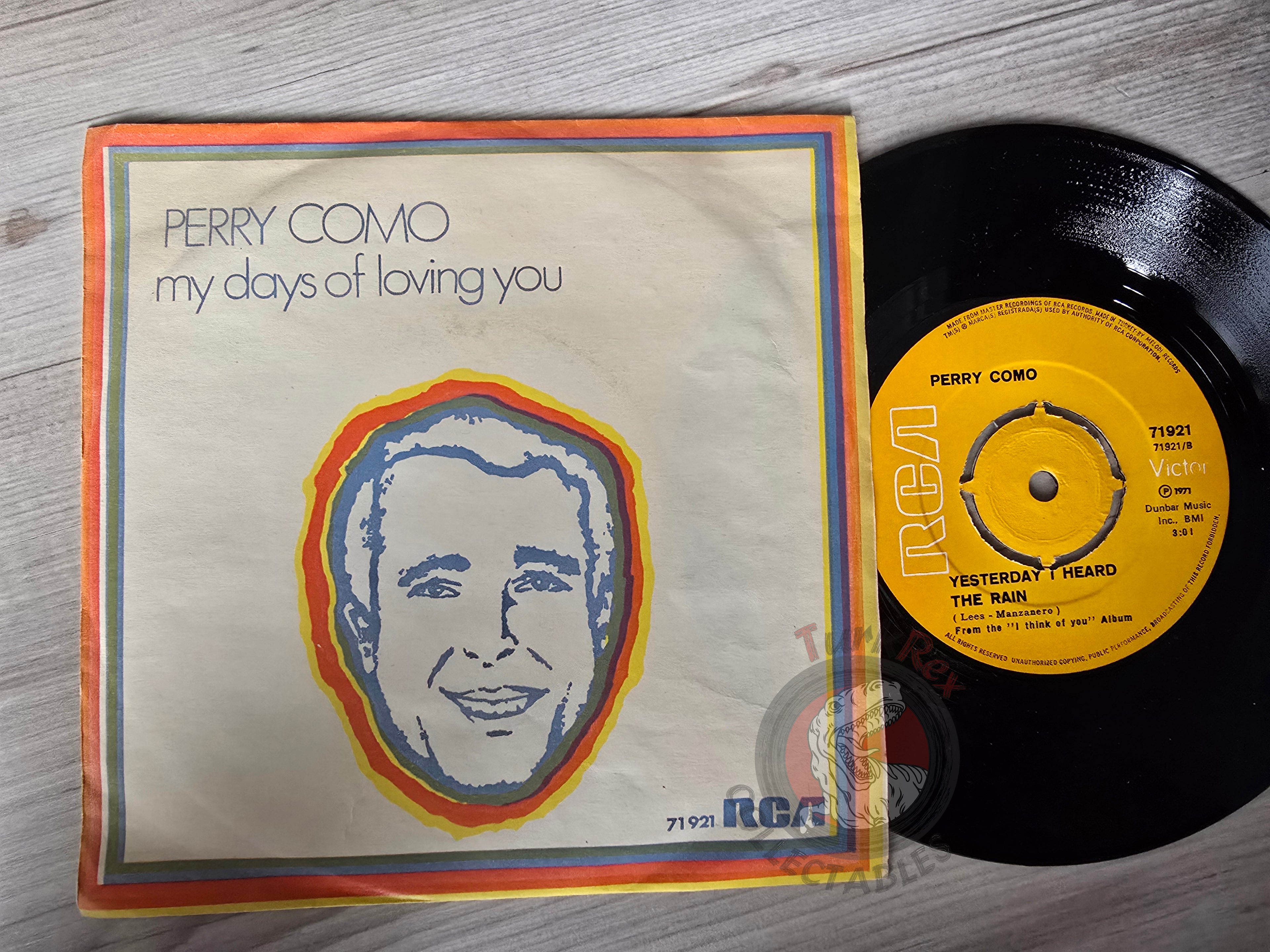 Perry Como – Yesterday I Heard The Rain 7" Promo Turkish Pressing Vinyl Turkey Edition