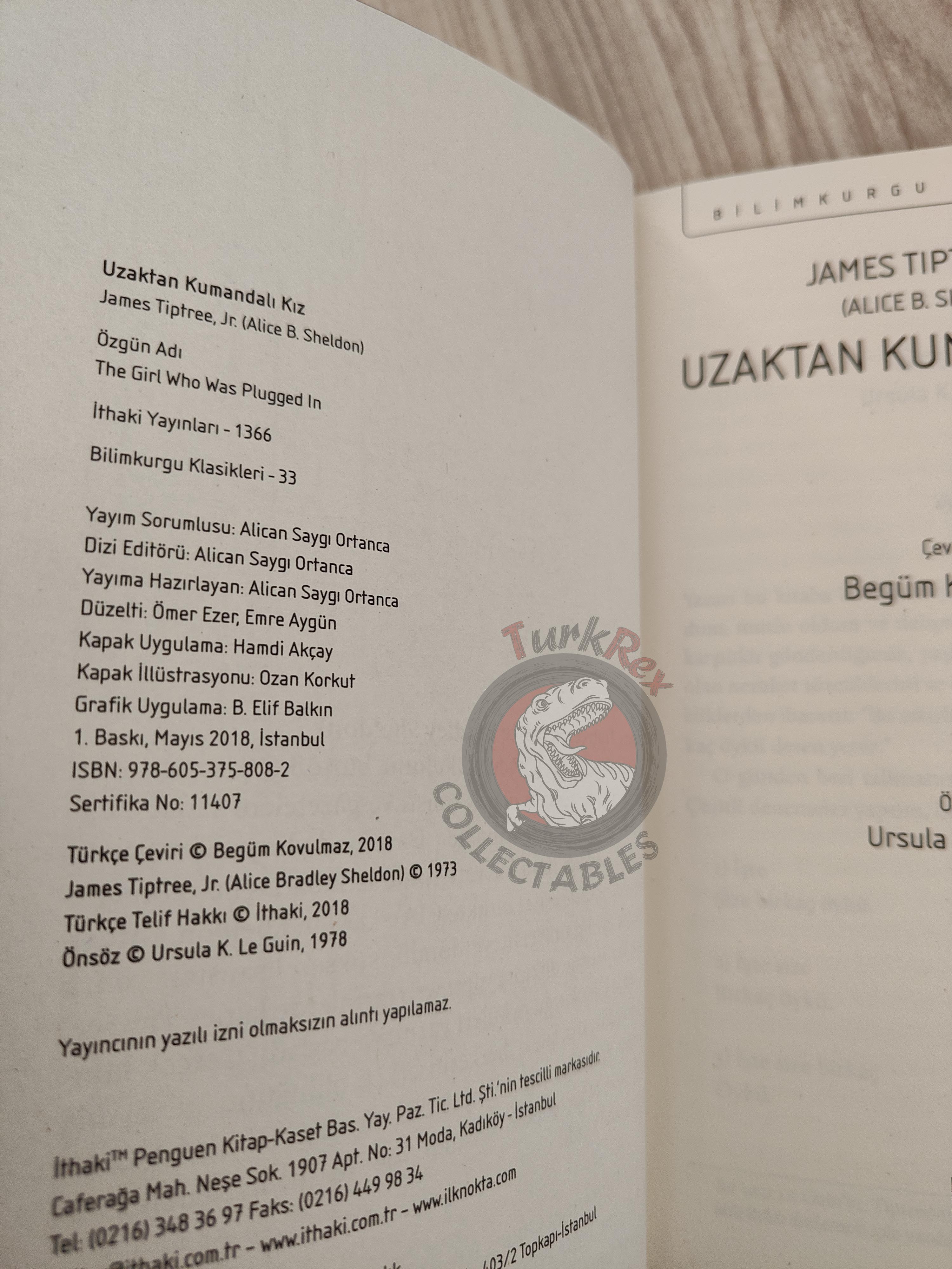 James Tiptree Jr. – The Girl Who Was Plugged In 2018 1st Turkish Book Turkey