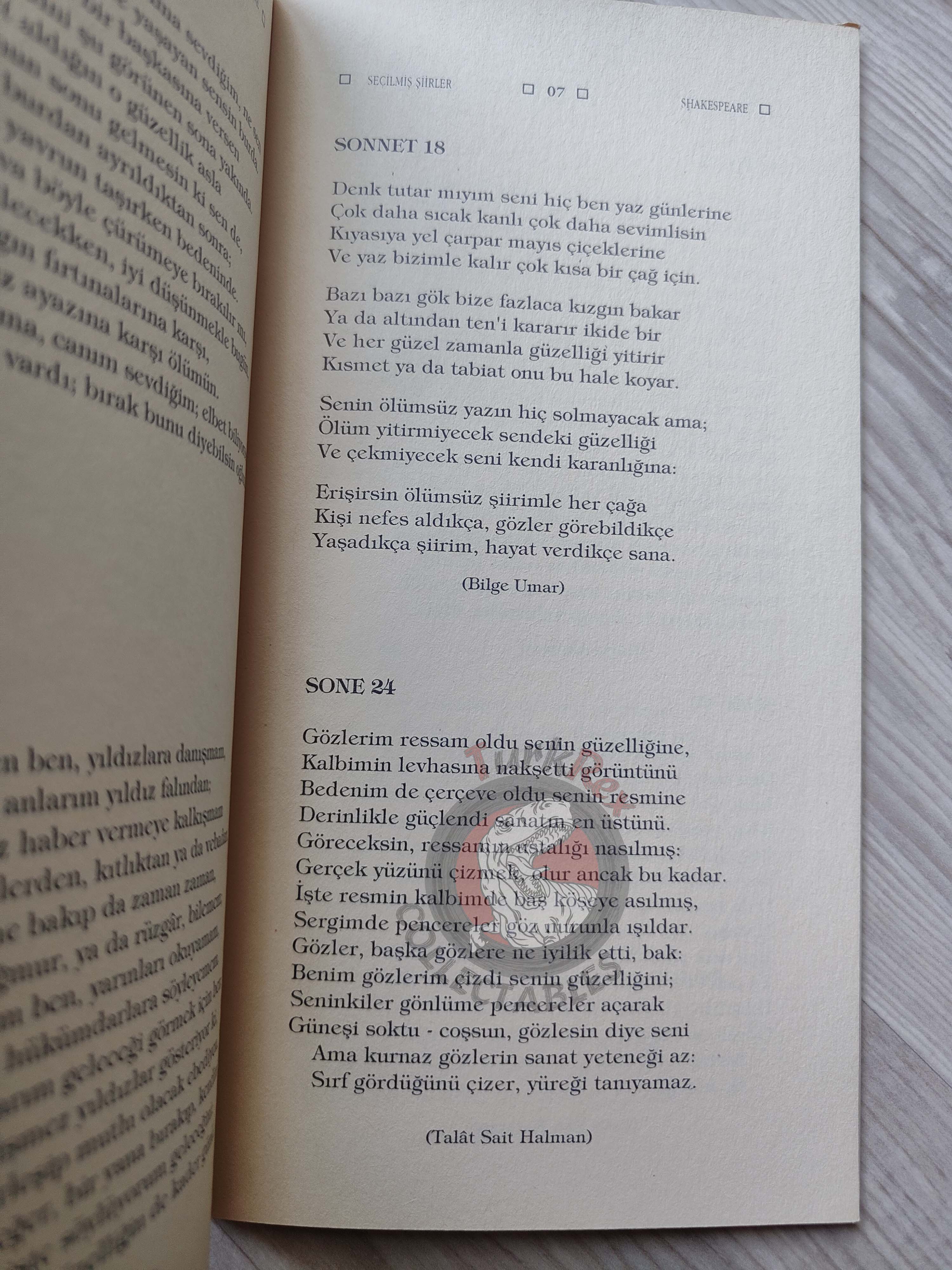 William Shakespeare – Selected Poems 2016 Turkish Book Turkey