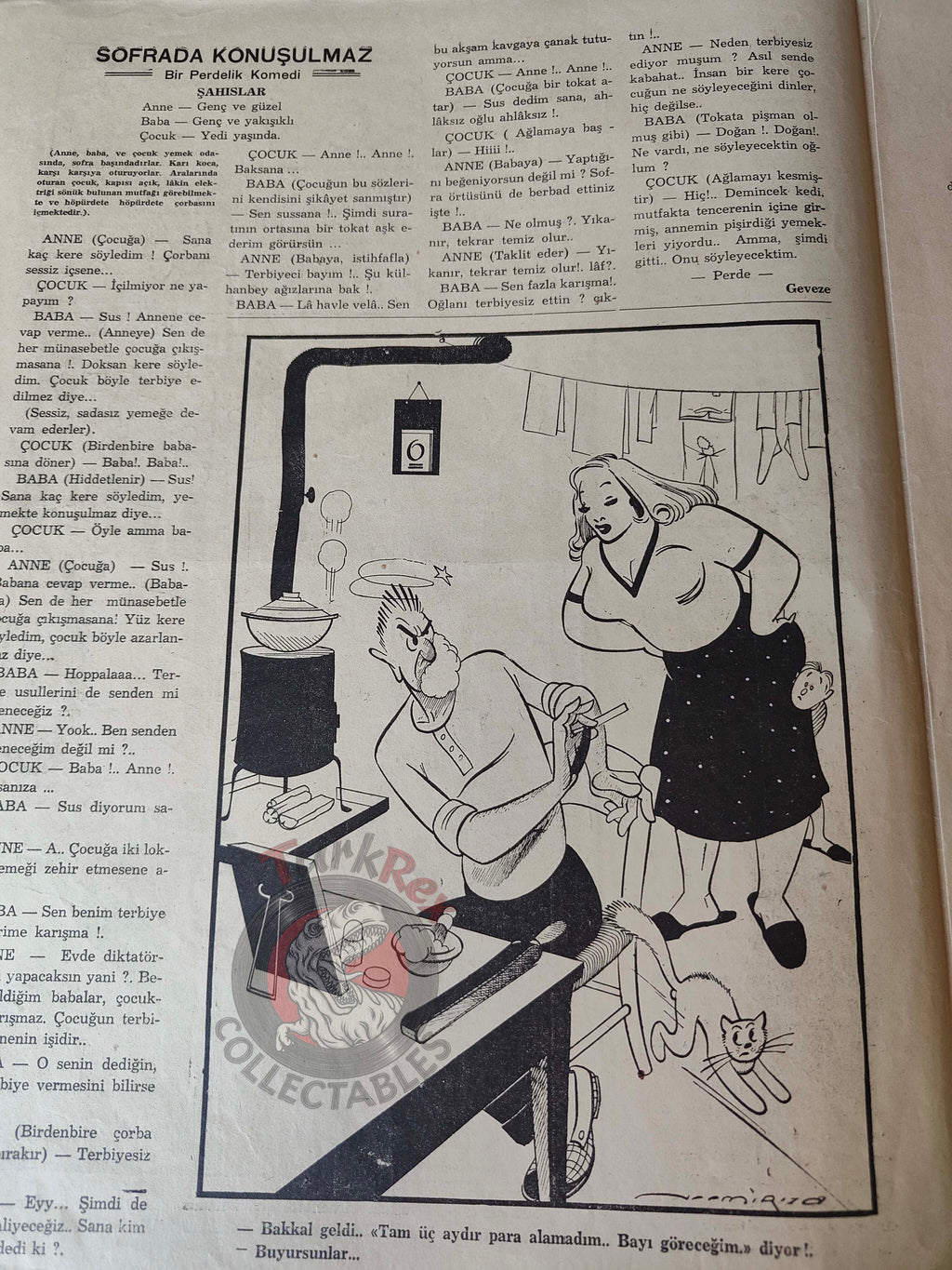 Şaka 1942 Humor Magazine Turkish Turkey Winter Pin-Up Cover WW2 era Singer Arlon