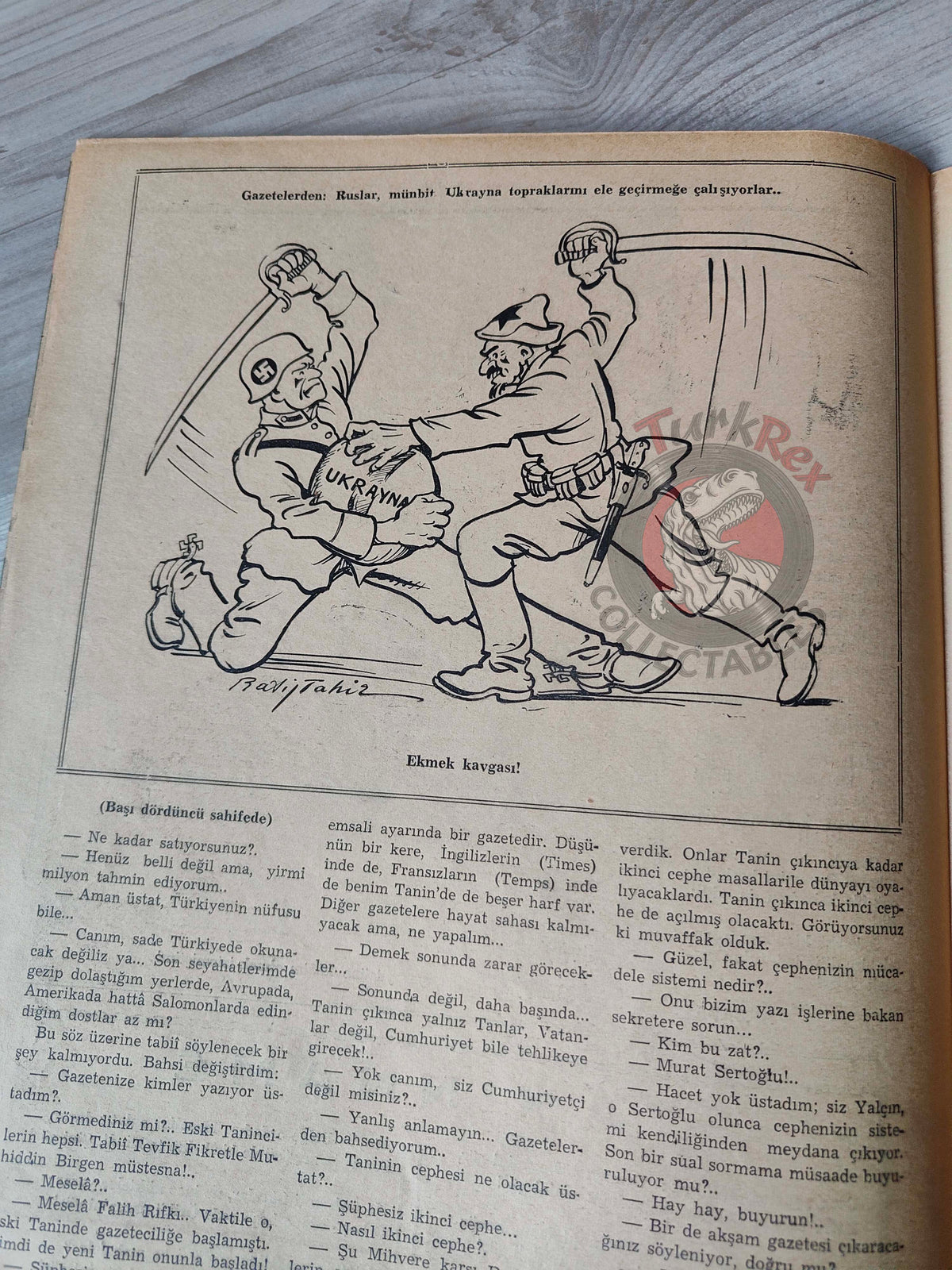 Akbaba 1943 Humor Magazine Turkish Turkey The Barrel of War Germany WW2 era Russia Ukraine