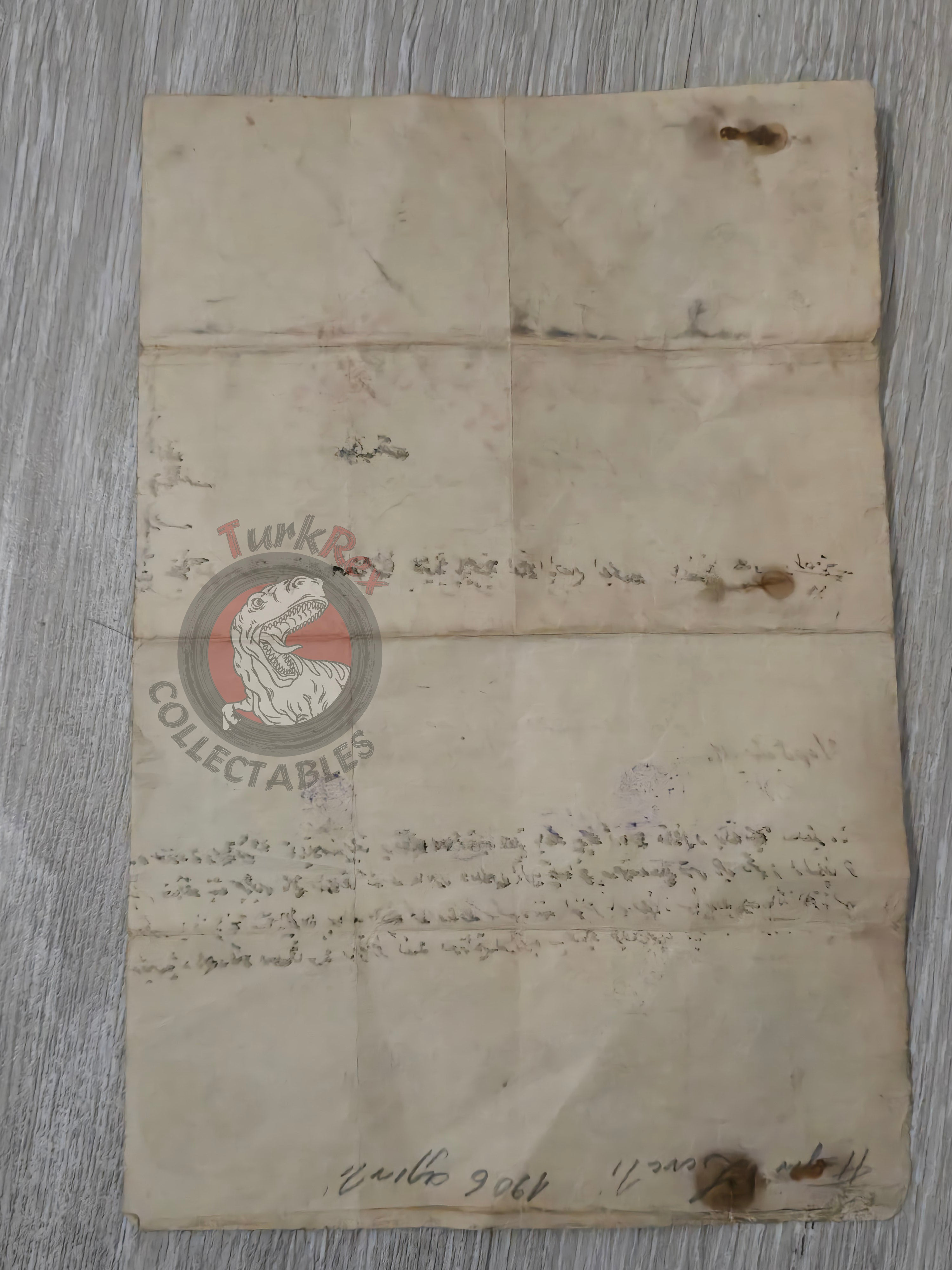 Ottoman 1907 Land Deed Vineyard in Adana Tarsus Greek Citizen Title Deed Rum