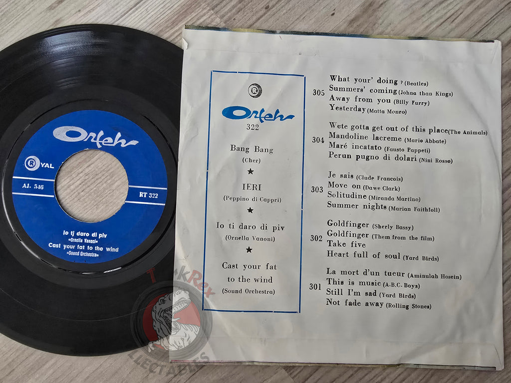 Cher / Peppino Di Capri / Ornella Vanoni / Sound Orchestral 7" Iran Pressing Vinyl Iranian Edition