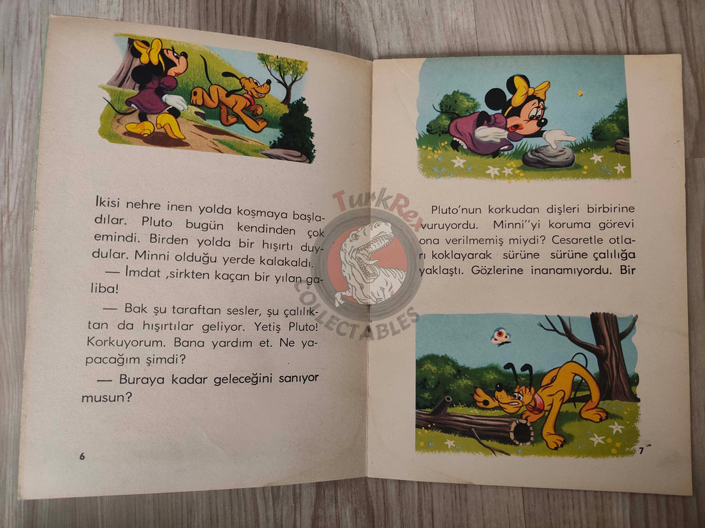 Pluto e le belve  – Walt Disney 1960s Turkish Book Turkey Illustrated Mickey Mouse