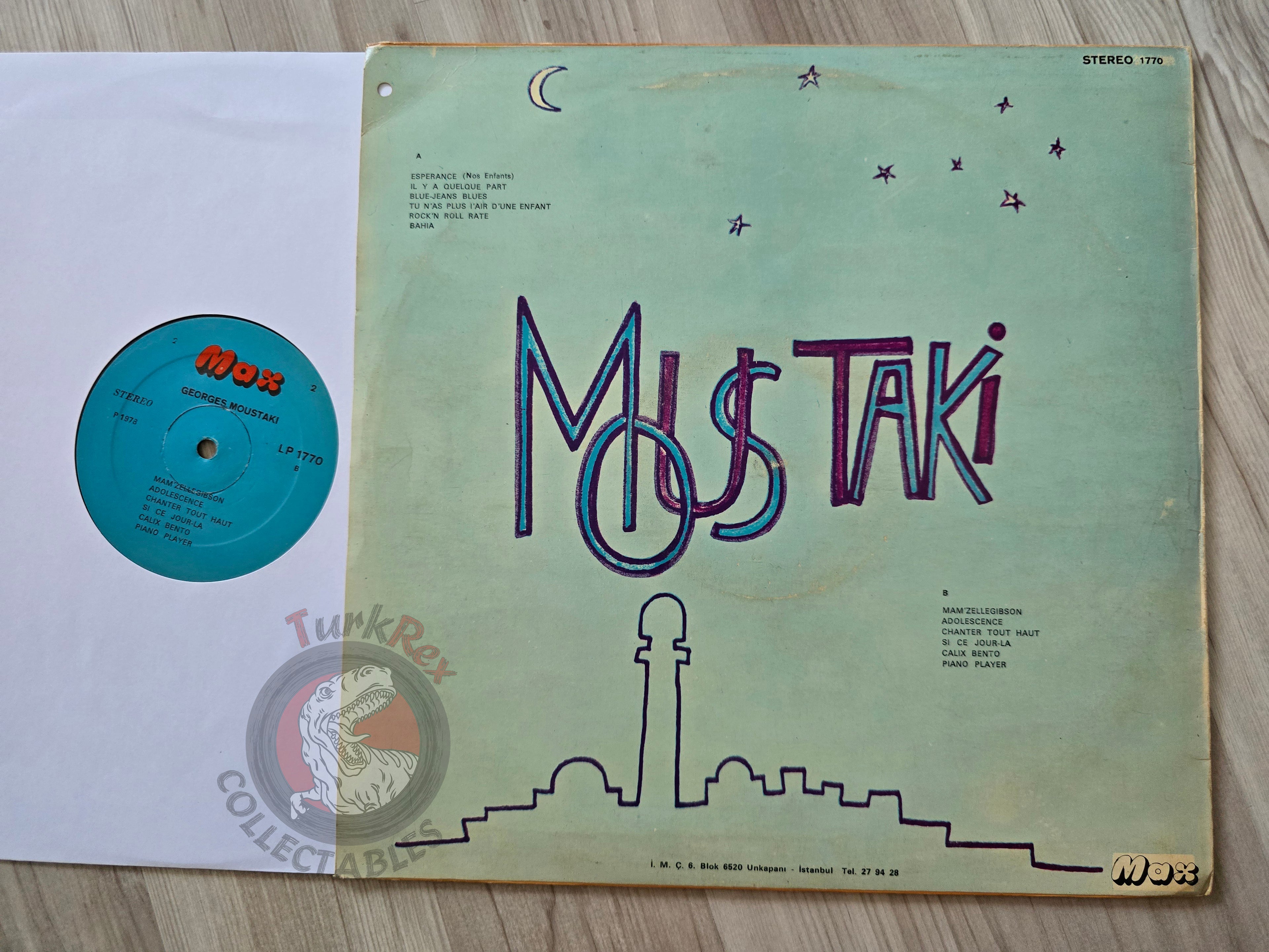 Georges Moustaki – Moustaki Turkish Pressing Vinyl Turkey Edition 3