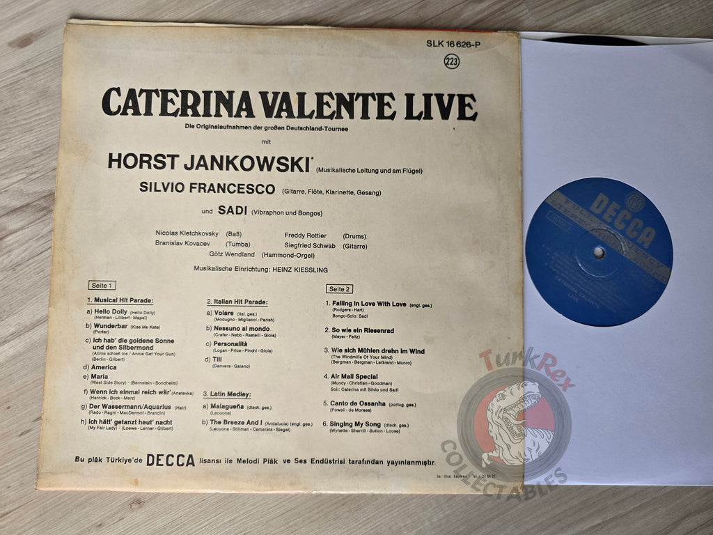 Caterina Valente – Caterina Valente Live Turkish Pressing Vinyl Turkey Edition