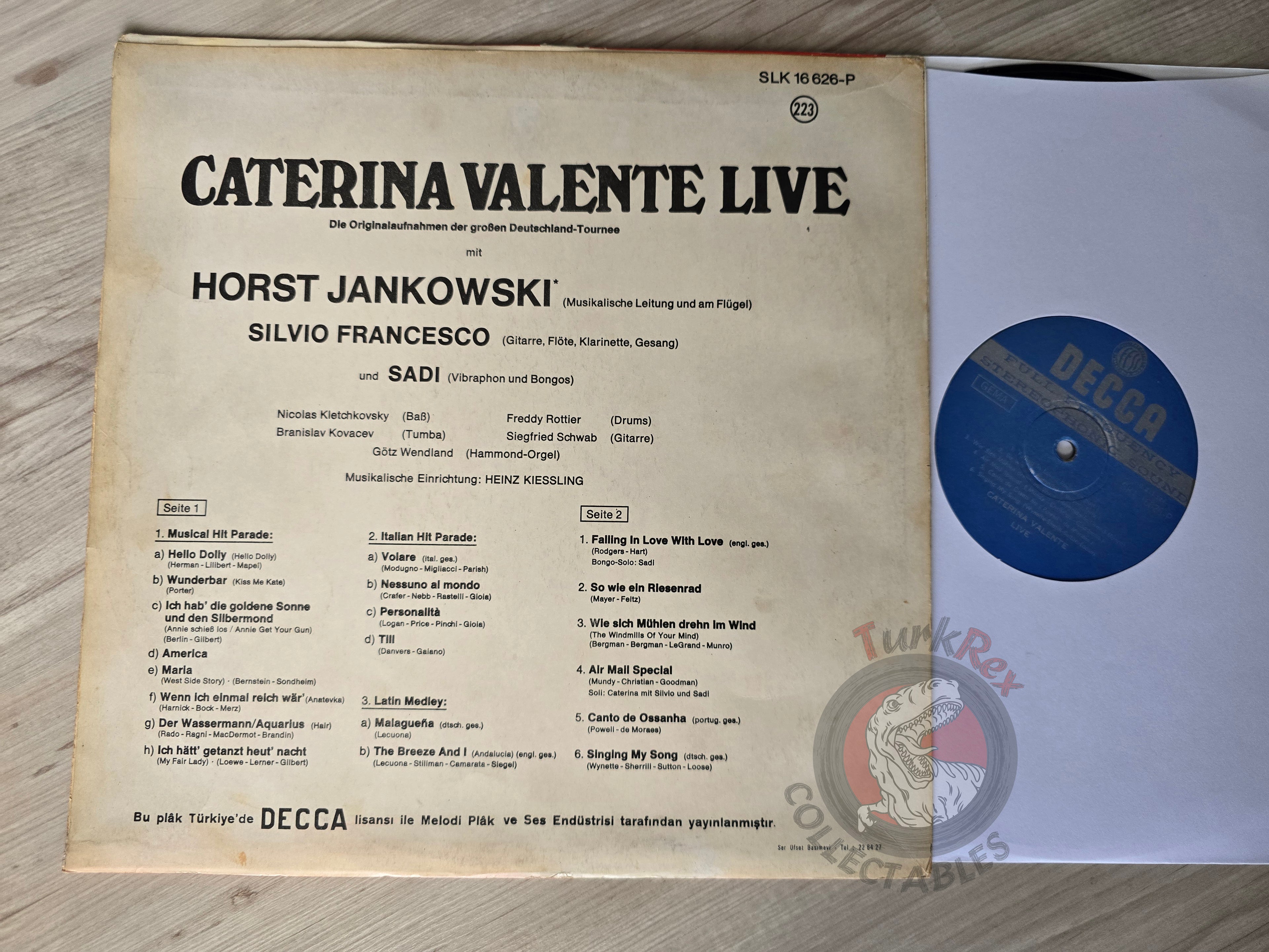 Caterina Valente – Caterina Valente Live Turkish Pressing Vinyl Turkey Edition