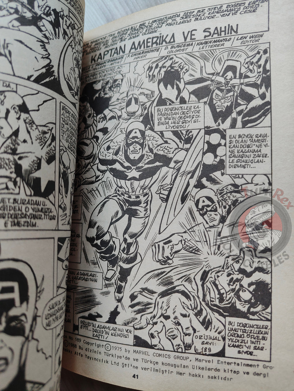 Captain America – Issue #9 1988 Turkish Comic Turkey #187 #188 #189 #190