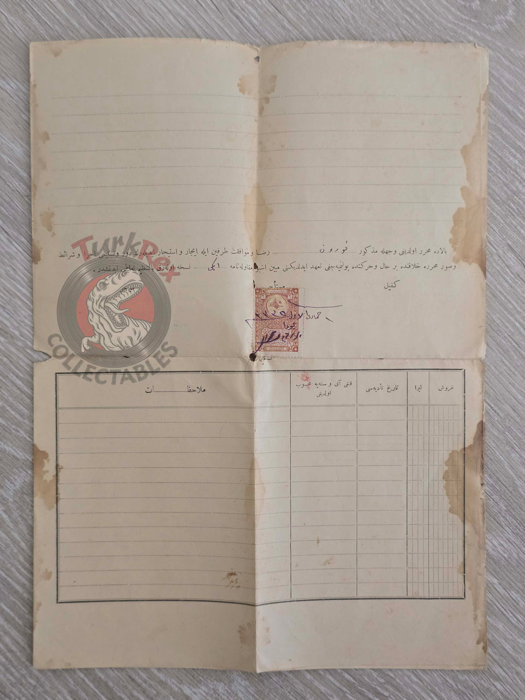 Ottoman 1917 Rental Contract of Bakery İzmir Jewish Citizens Jews Evliyazade Jews Empire