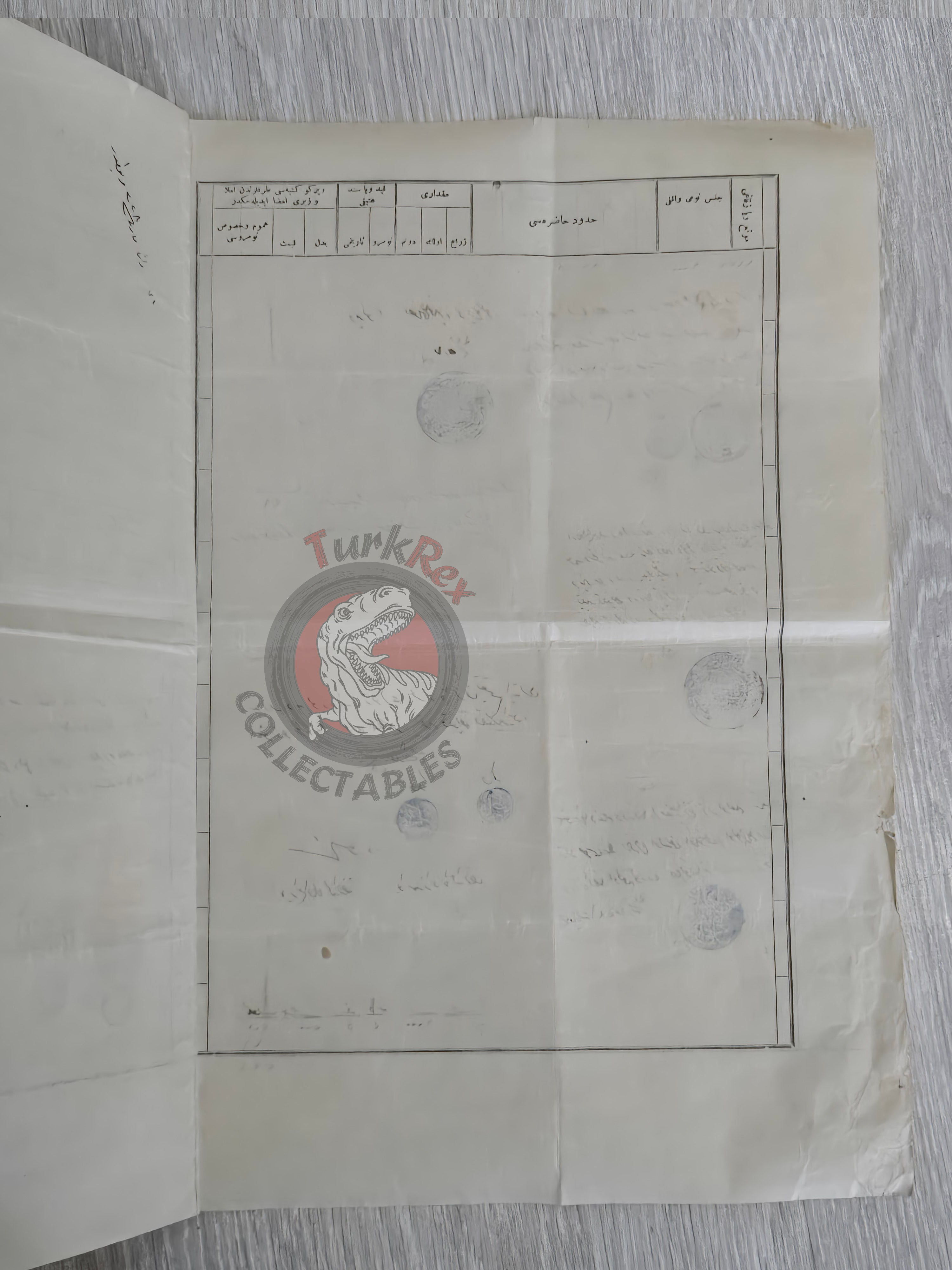 Ottoman 1912 Land Deed Field in Manisa Kırkağaç Bakır Title Deed Hadji