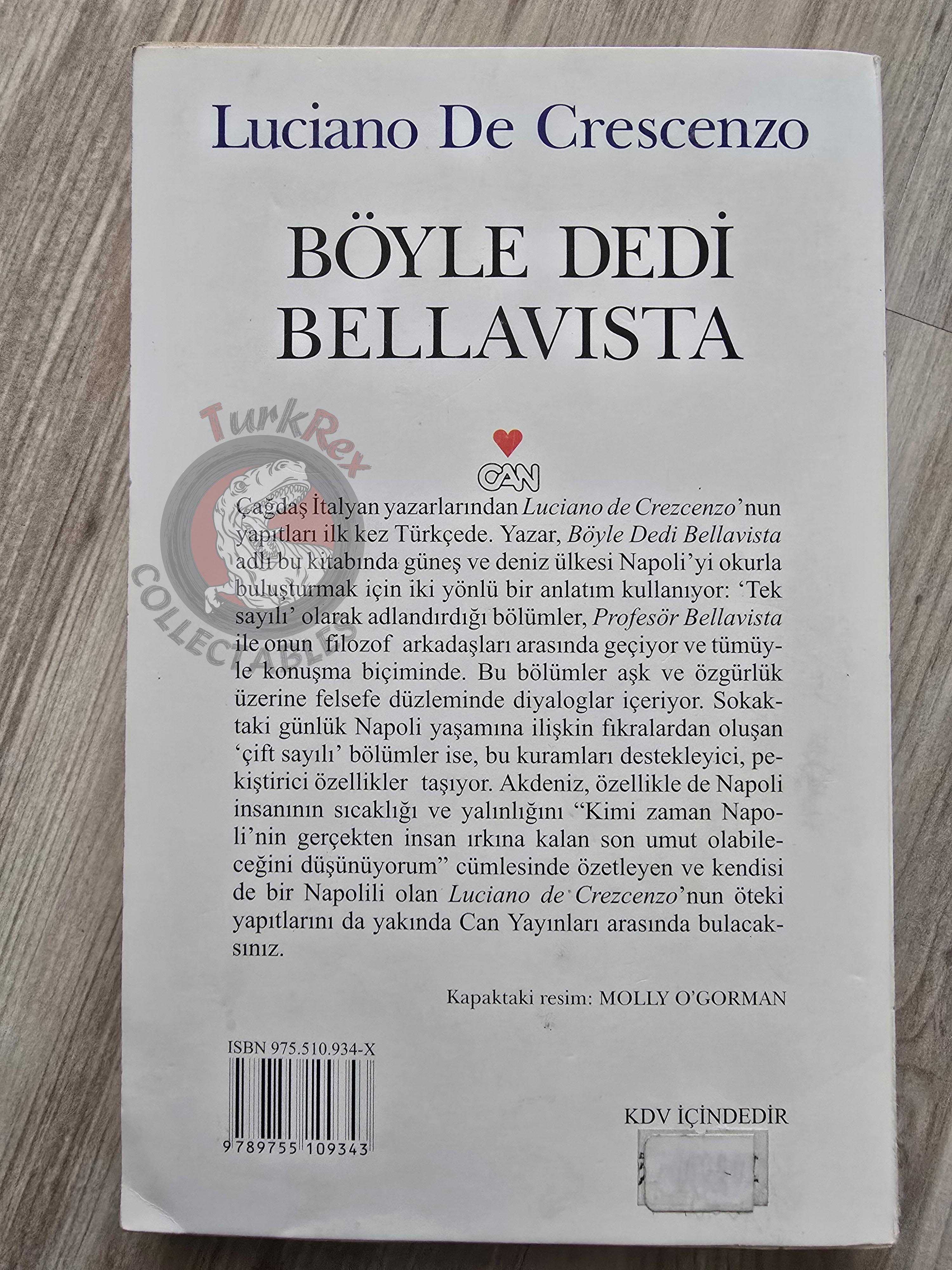 Luciano De Crescenzo – Così Parlò Bellavista 1999 1st Turkish Book Turkey