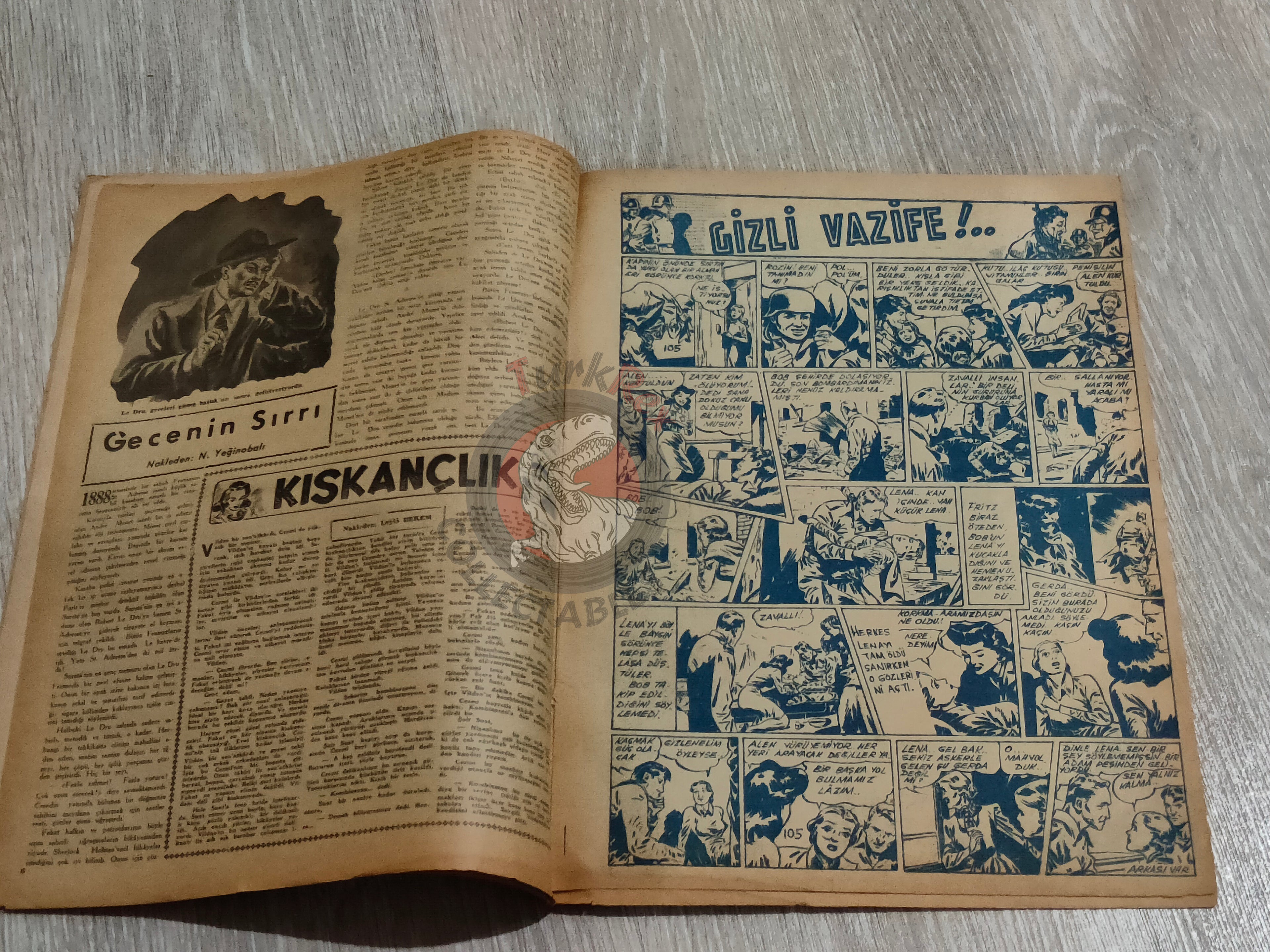 Binbir Roman #105 1950 Victor Hugo 93 - Mandrake Turkish Comic Mag Turkey