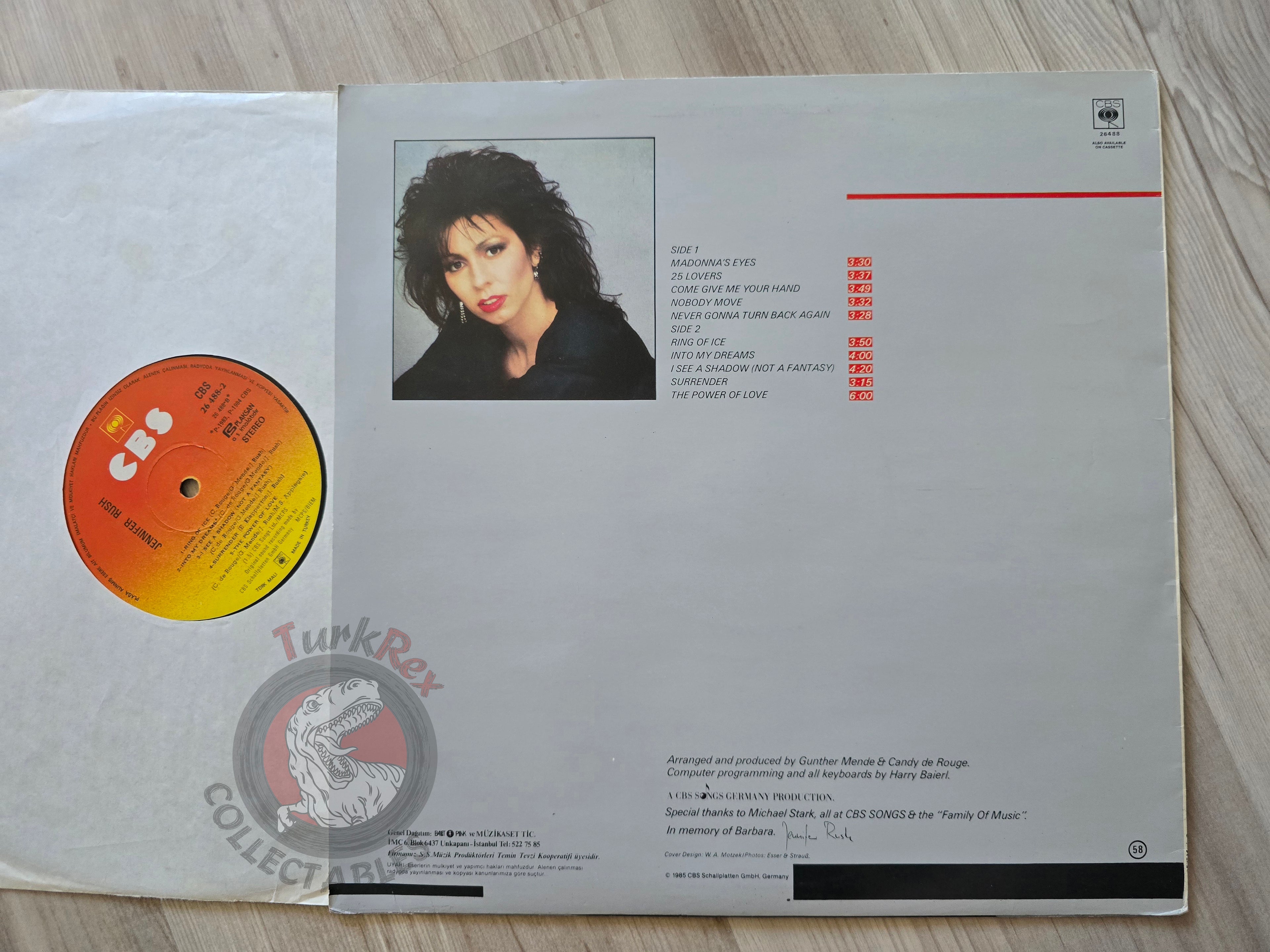 Jennifer Rush – Jennifer Rush  Turkish Pressing Vinyl Turkey Edition