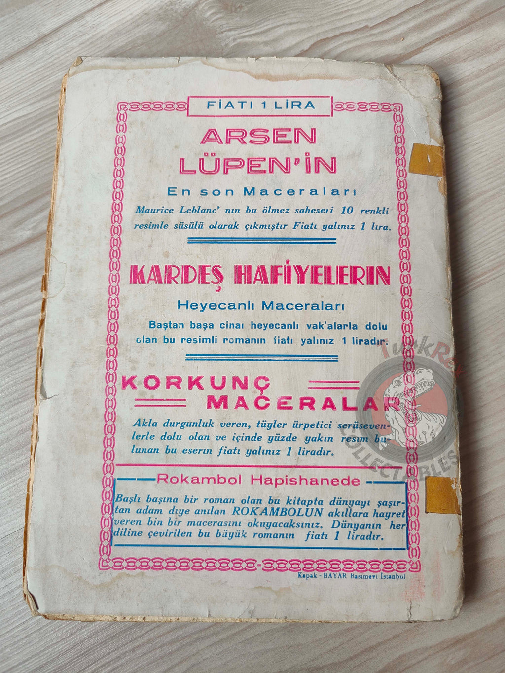 Pierre Alexis Ponson du Terrail – Rocambole L’Héritage Mystérieux 1944 1st Turkish Book Turkey