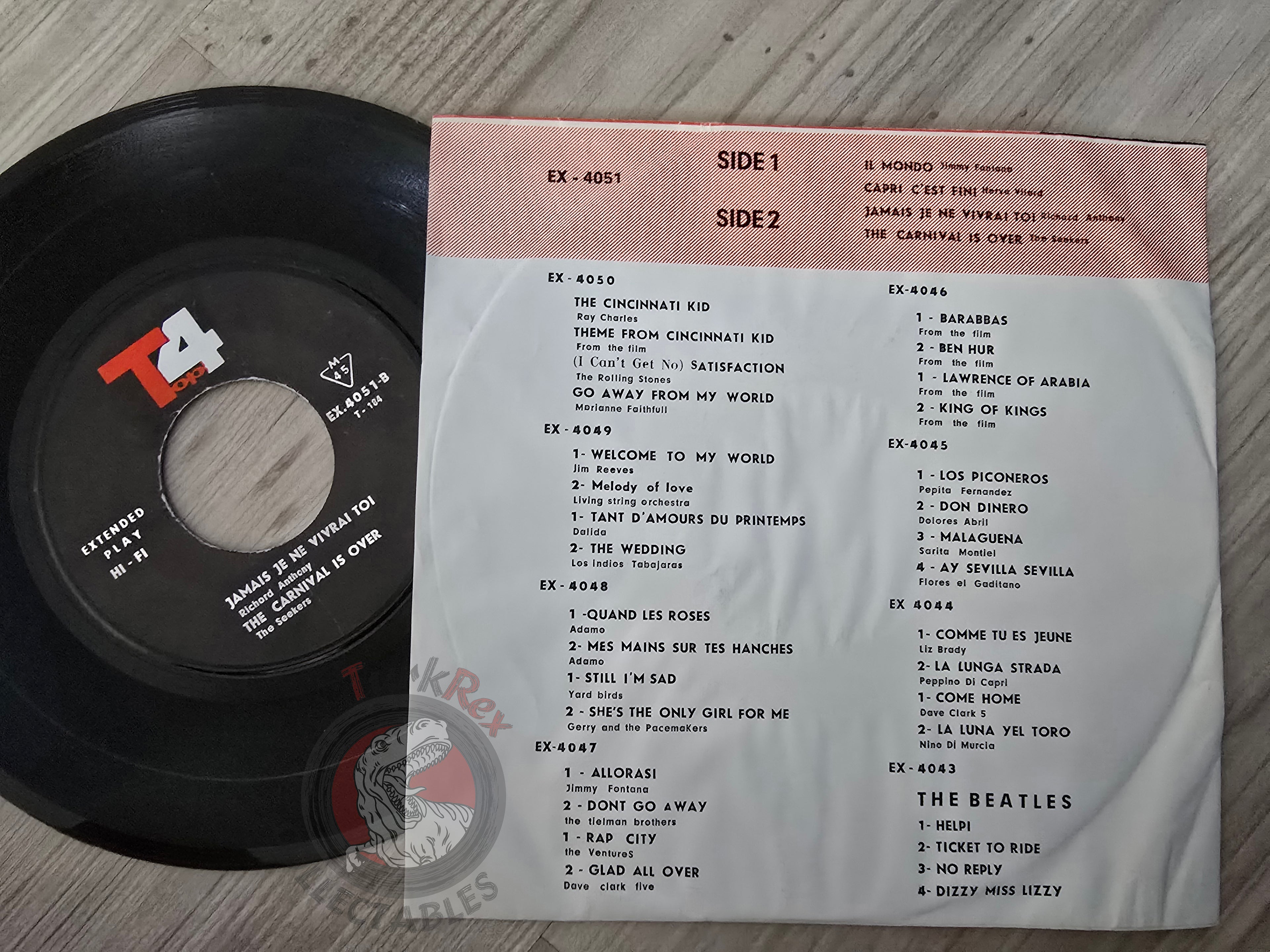 Hervé Vilard / Jimmy Fontana  / Richard Anthony / The Seekers 7" Iran Pressing Vinyl Iranian Edition