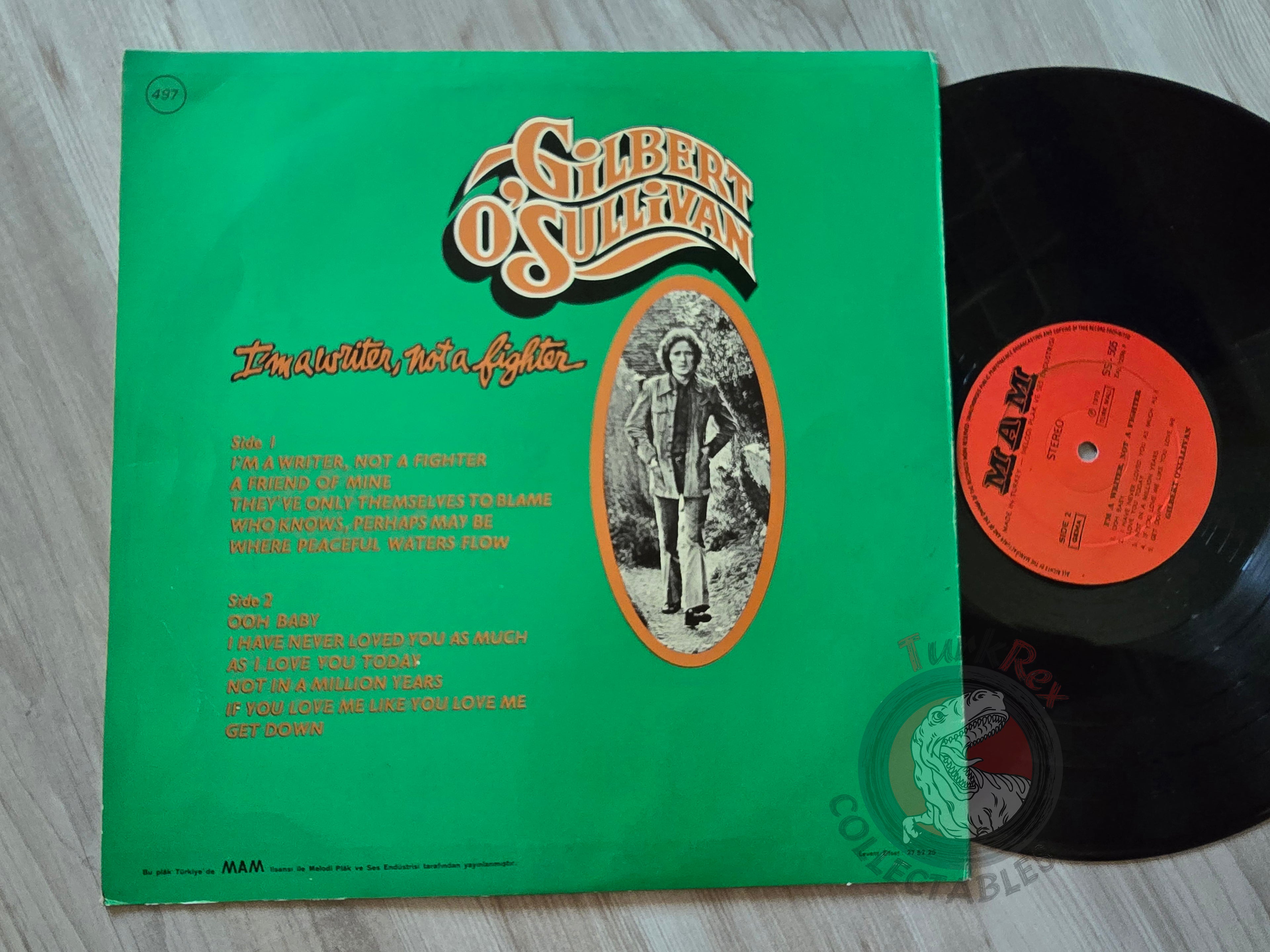 Gilbert O'Sullivan – I'm A Writer, Not A Fighter Turkish Pressing Vinyl Turkey Edition