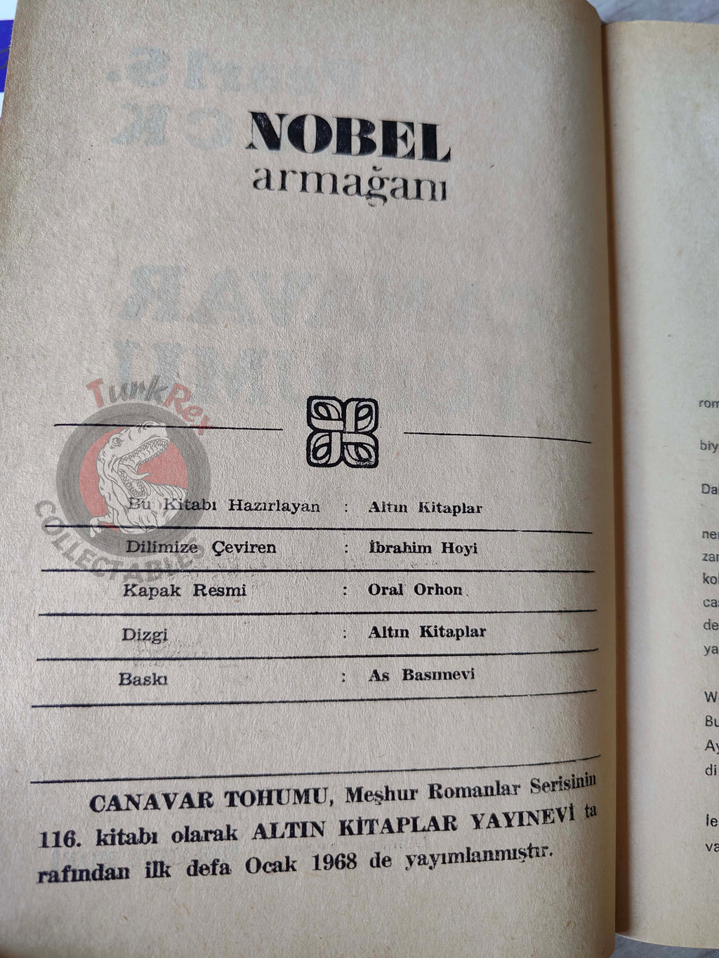Pearl S. Buck – Dragon Seed 1968 HC/DJ 1st Turkish Book Turkey