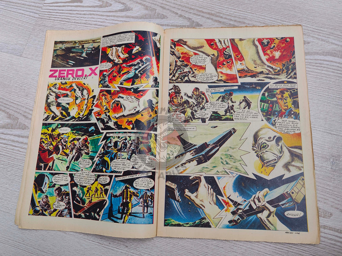 Doğan Kardeş 1969 Magazine #15 Turkish Comic Turkey Zero X, Captain Scarlet, Tarzan