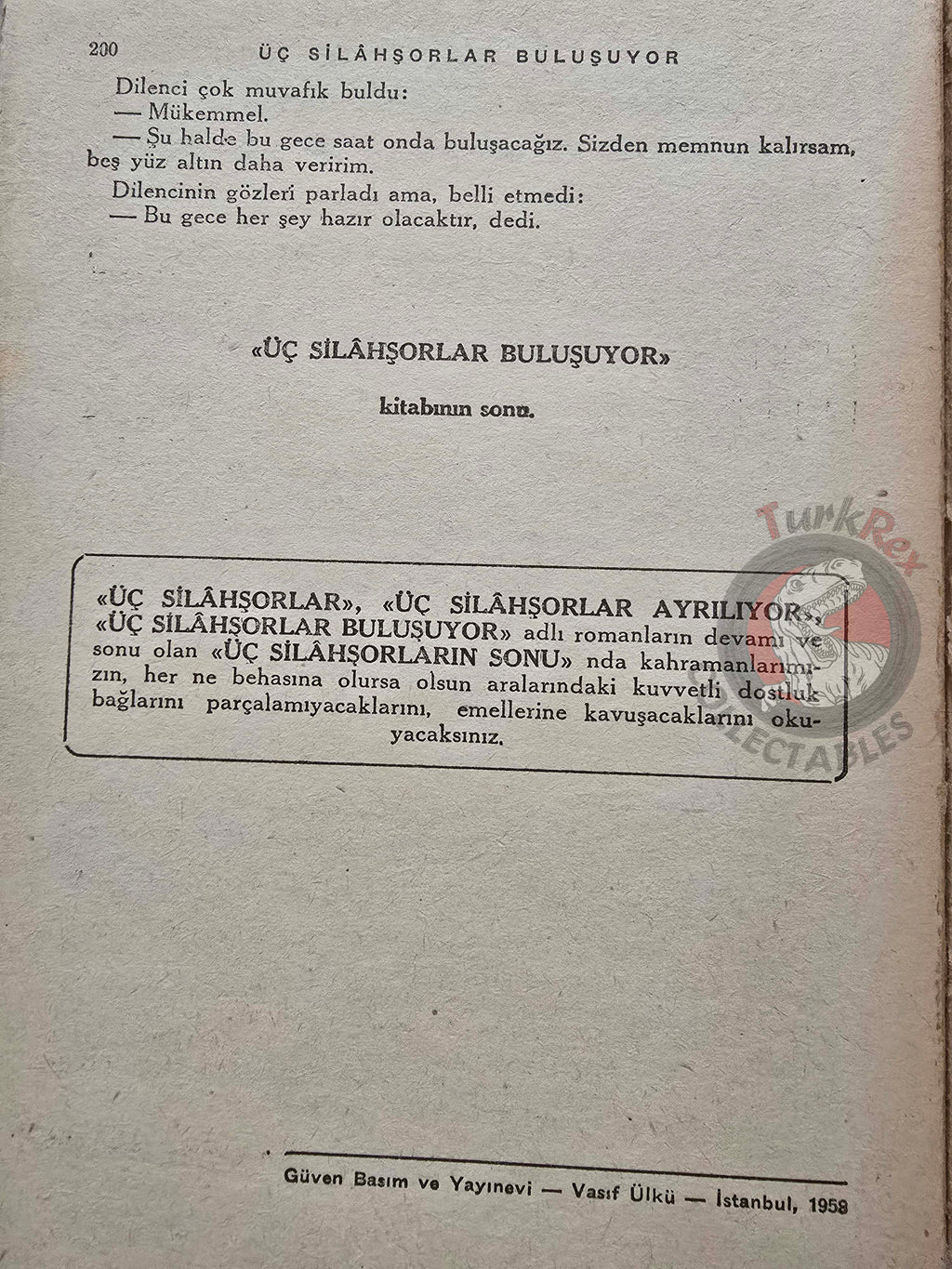 Alexandre Dumas – The Three Musketeers: Twenty Years After 1957 Turkish Book Turkey