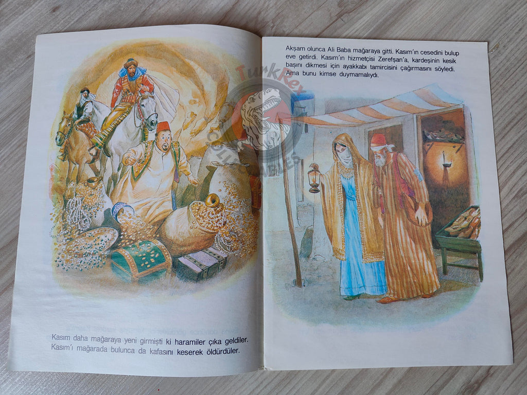 Ali Baba and the Forty Thieves 1980s Turkish Book Turkey 1001 Nights Illustrated