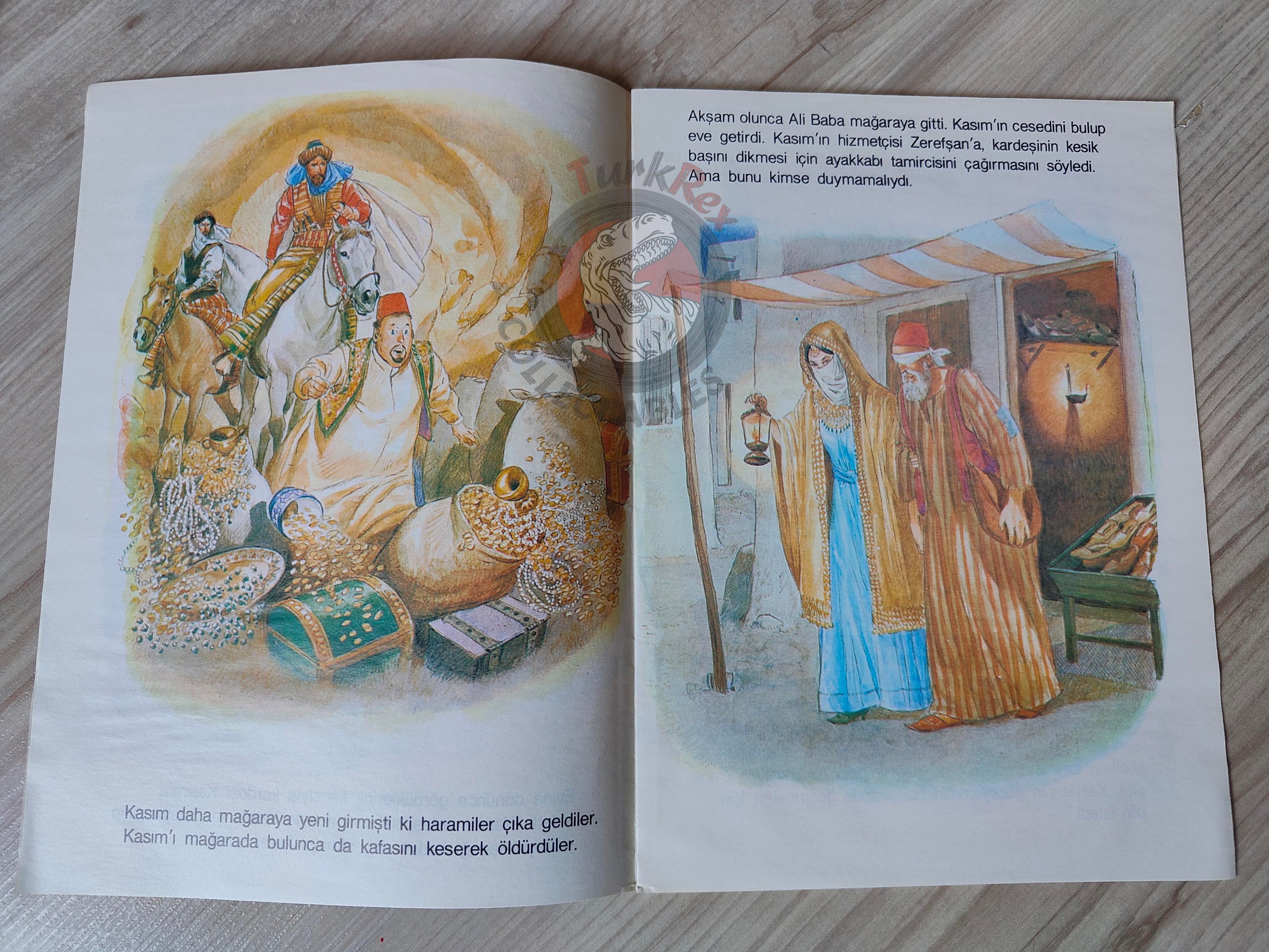 Ali Baba and the Forty Thieves 1980s Turkish Book Turkey 1001 Nights Illustrated