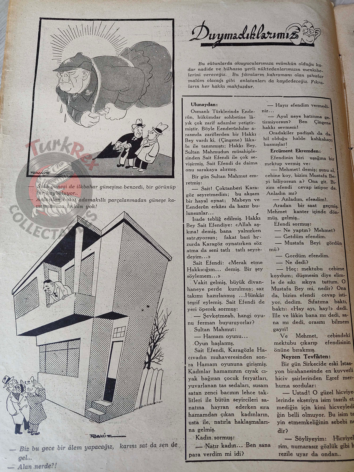 Mizah 1948 Humor Magazine Turkish Turkey Charlie Chaplin American Aid
