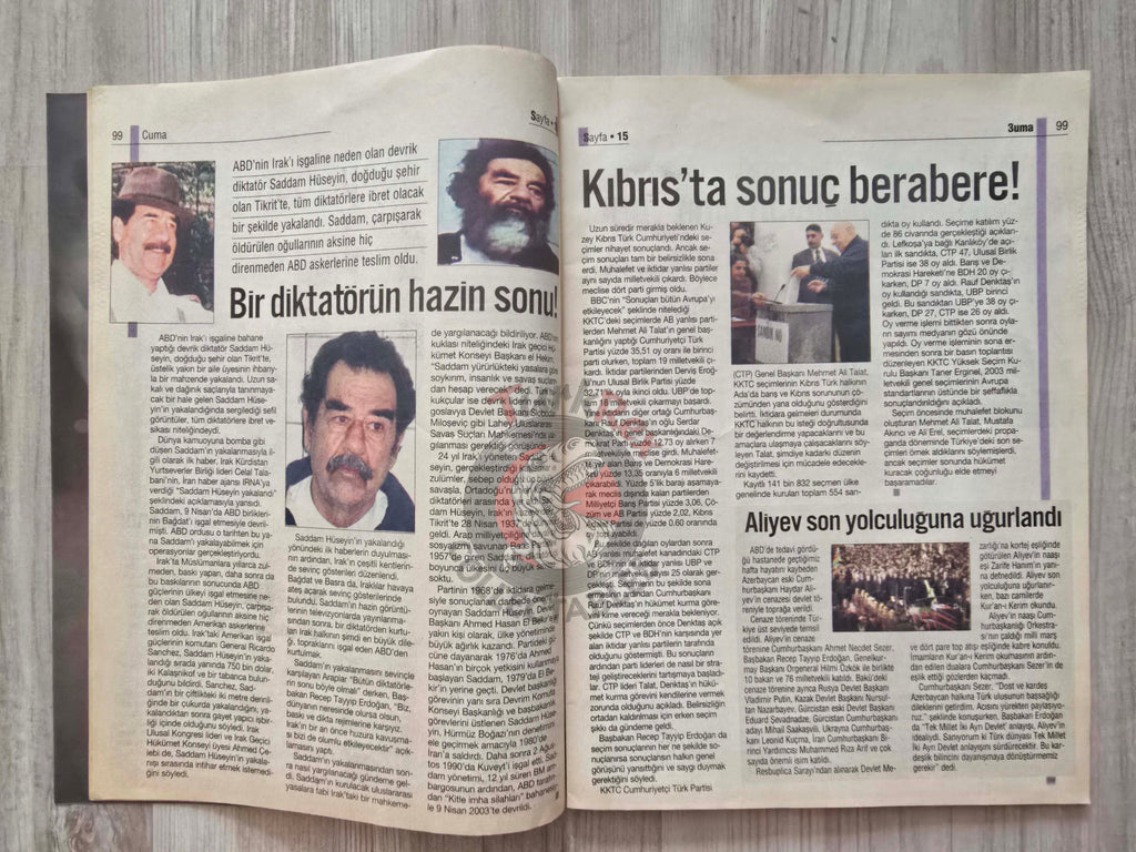 Cuma 2003 Metallica And Justice for All Turkish Magazine Turkey Middle East Saddam Hussein