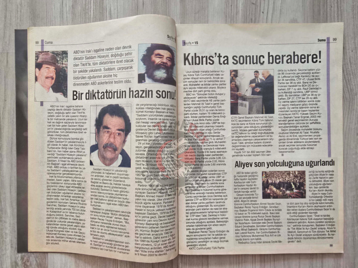 Cuma 2003 Metallica And Justice for All Turkish Magazine Turkey Middle East Saddam Hussein